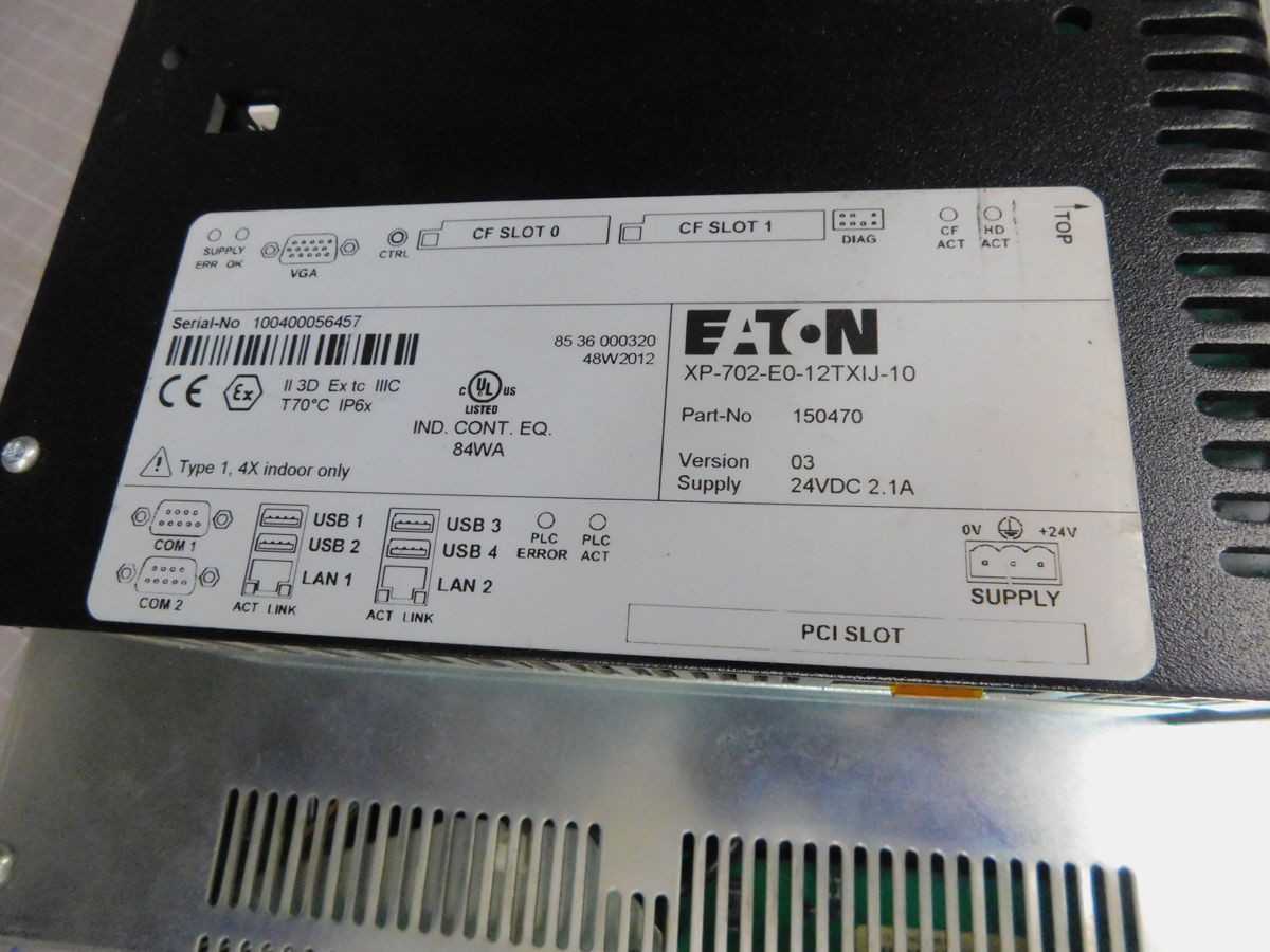 EATON XP-702-E0-12TXIJ-10 HMI, 12.1 INCH XGA DISPLAY, 800 MHZ CPU, 512 MB RAM, IP65 FRONT - OPERATOR INTERFACE PANELS