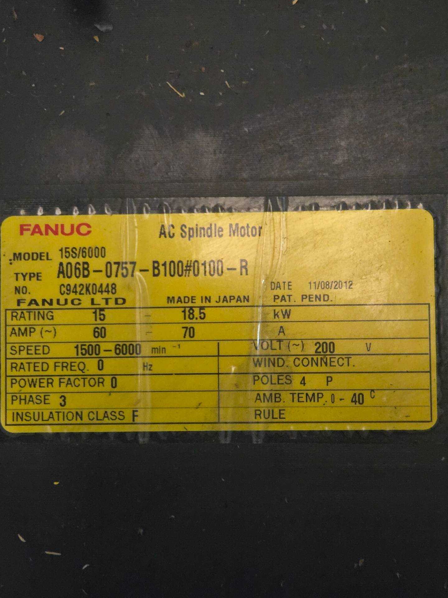 FANUC A06B-0757-B100 AC SPINDLE MOTOR - SERVO MOTORS