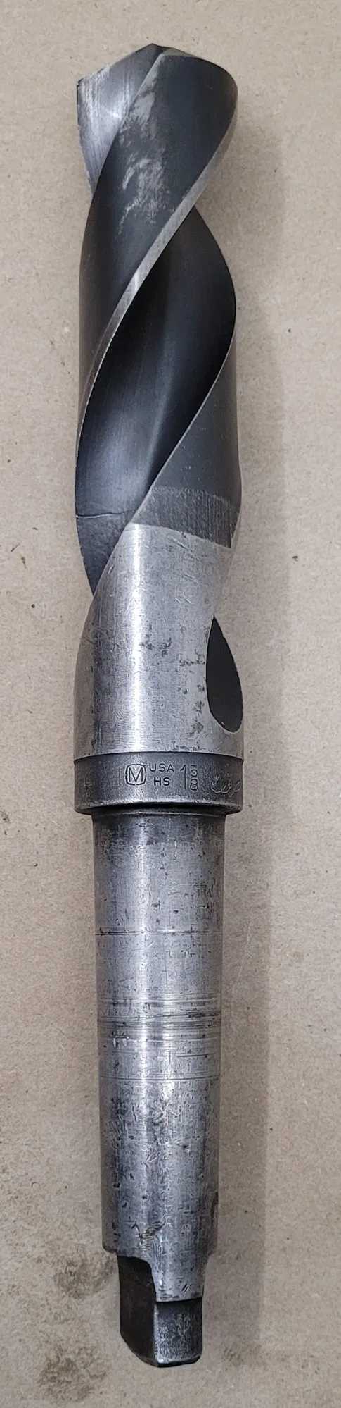 HSS TWIST DRILL, 1-5/8" DIA, 12.5" OAL, 4MT SHANK, 7" FLUTE LENGTH - MACHINE TOOLING