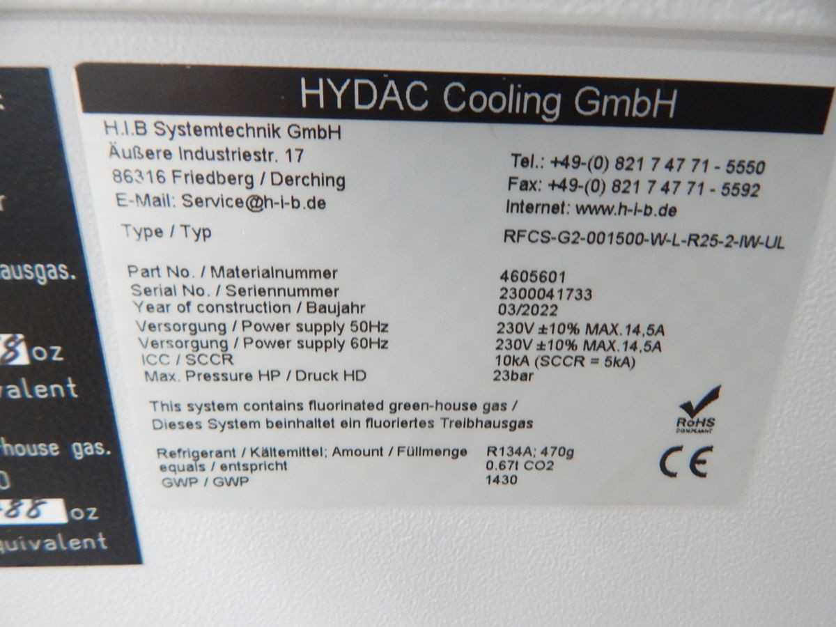 RFCS-G2-001500-W-L-R25-2-IW-UL, CHILLERS, 1.5 KW COOLING, 230V AC POWER, UL COMPLIANT - CHILLERS