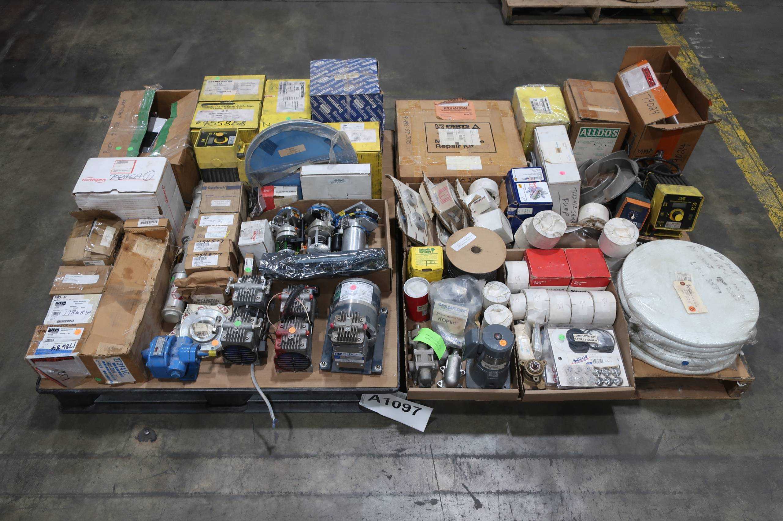 2 PALLETS OF ASSORTED PUMPS AND PUMP PARTS - PUMPS