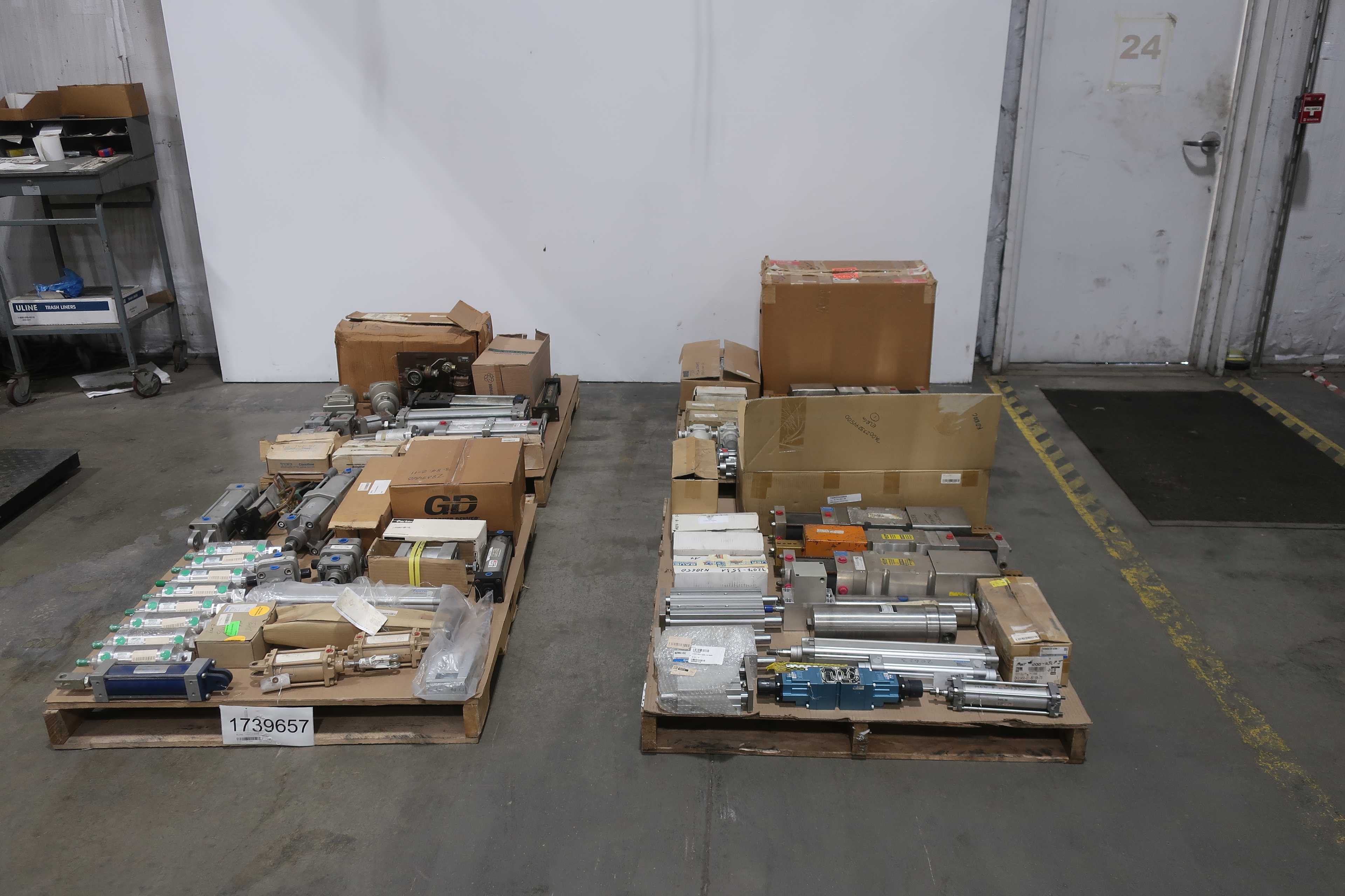 SKU 1739657 - 4 PALLETS OF ASSORTED PNEUMATICS - PNEUMATIC PARTS