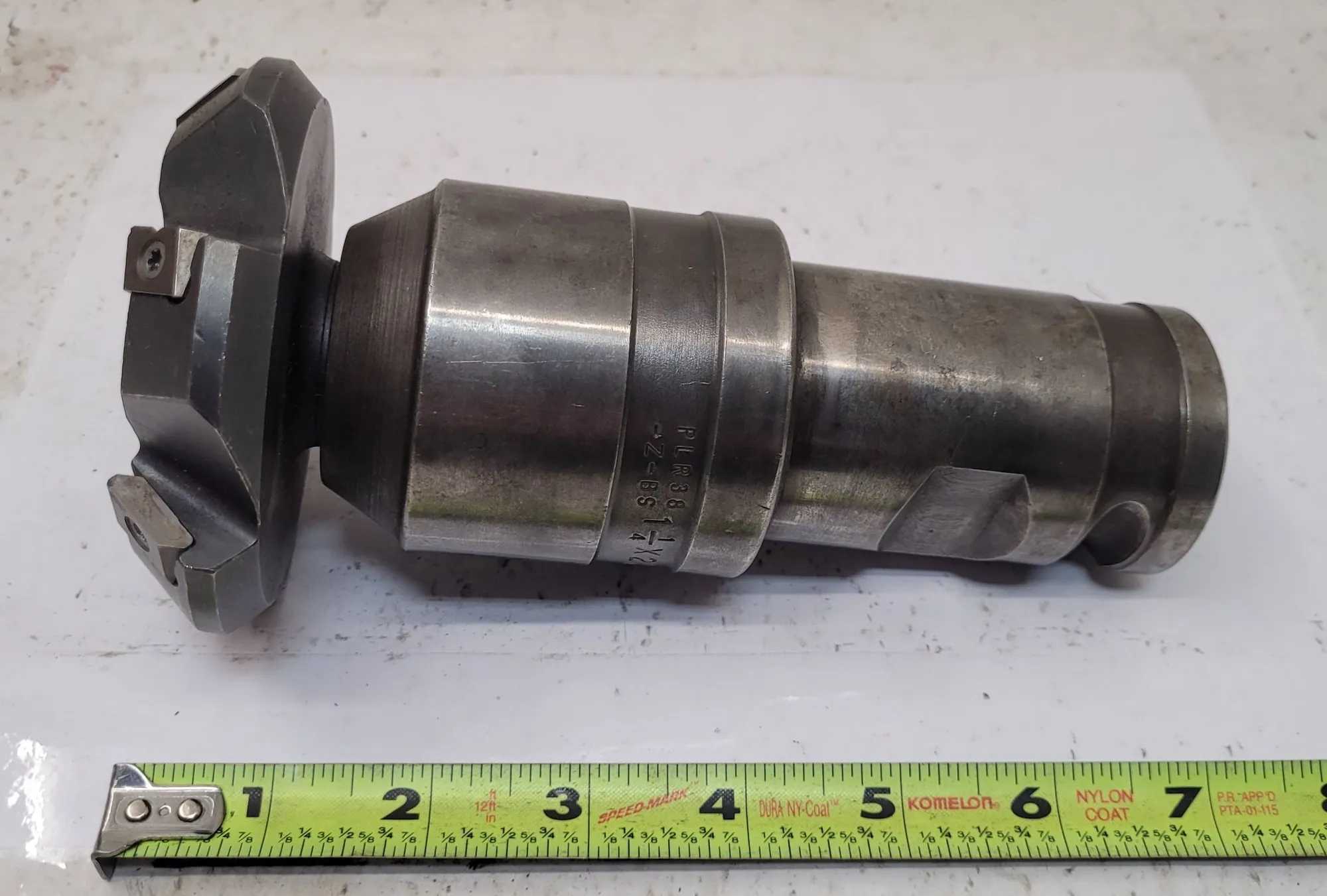 PUTNAM PLR38 END MILL ADAPTER W/ INGERSOL MAX-1-SHEAR 4" FACE MILL, 1.25 X 2", 6.5" OAL - MACHINE TOOLING