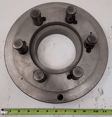 D1-8 LATHE CHUCK BACK PLATE ADAPTER - TYPE D1-8, 1 IN PIN, 11 IN OD, 5.5 IN HUB - MACHINE TOOLING