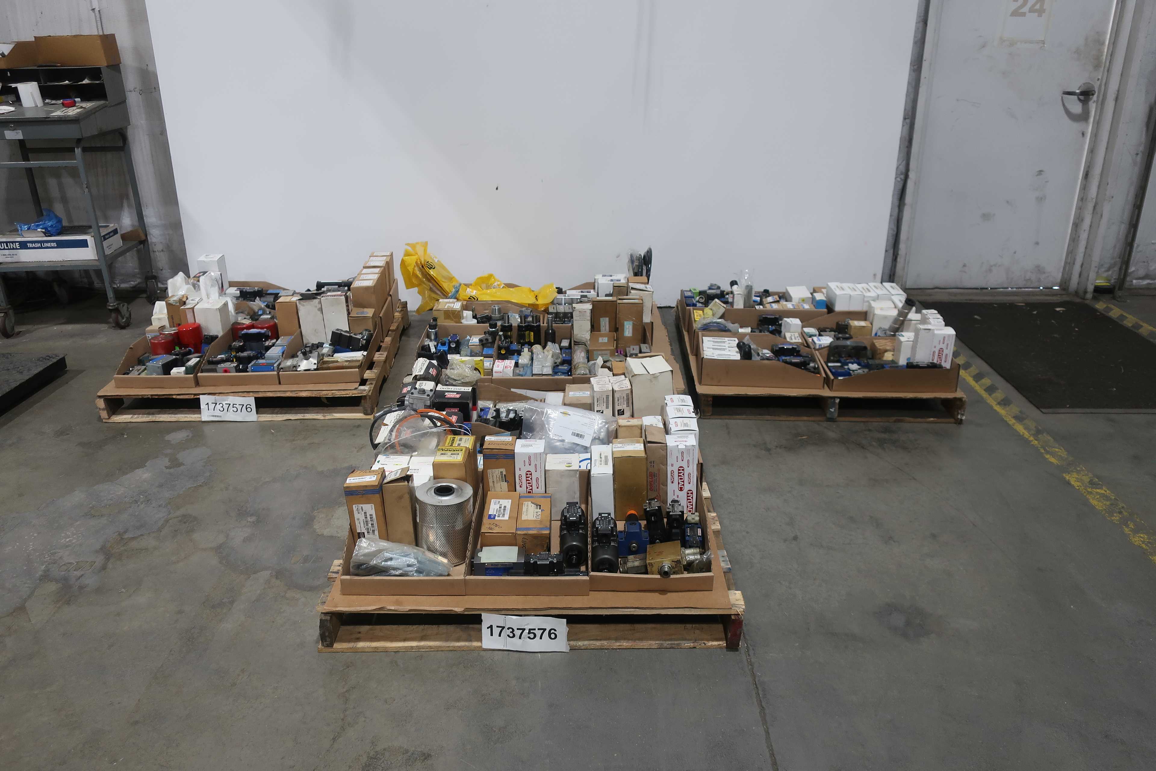 SKU 1737576 - 4 PALLETS OF ASSORTED HYDRAULIC REPLACEMENT PARTS - HYDRAULIC PARTS