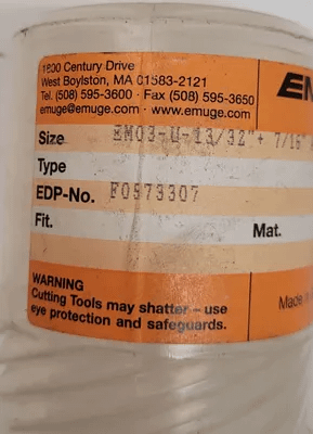 EMUGE F0573307 EM03-U-7/16 QUICK CHANGE TAP ADAPTER W/ OVERLOAD CLUTCH - MACHINE TOOLING