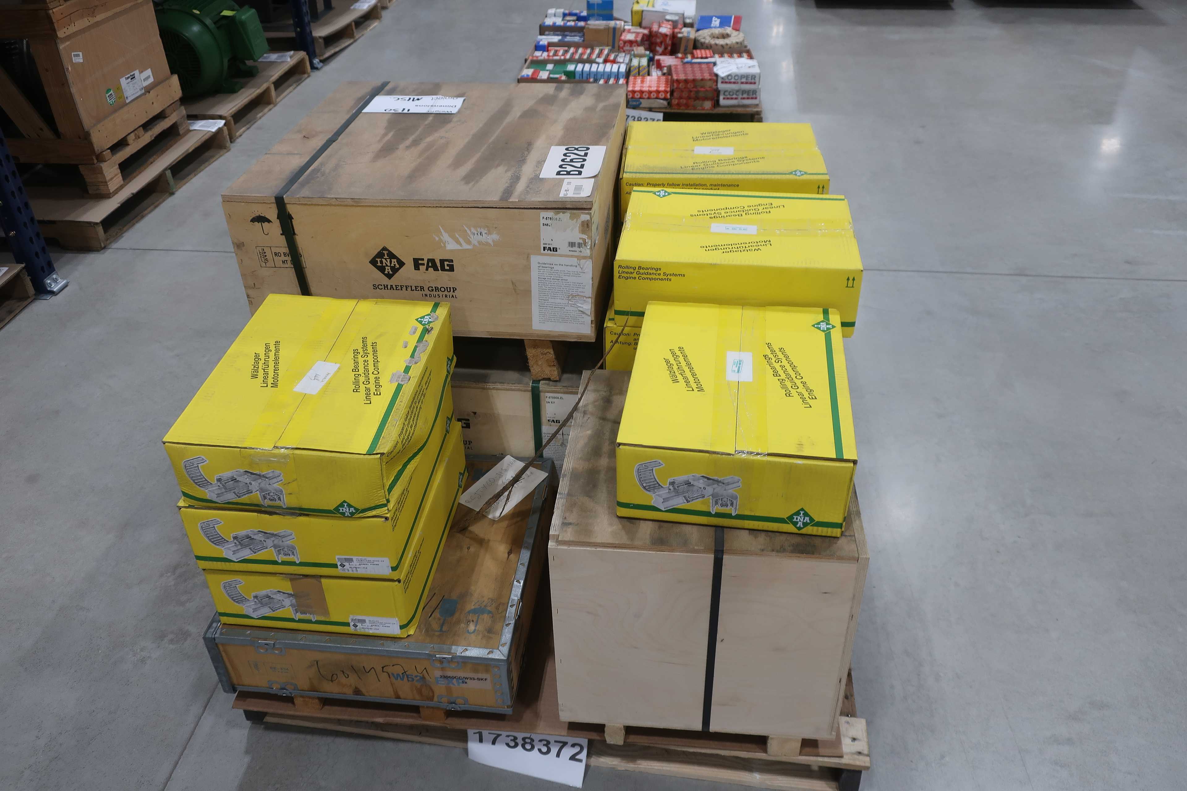 SKU 1738372 - PALLET OF ASSORTED BEARINGS, FAG, INA, SKF - BEARINGS