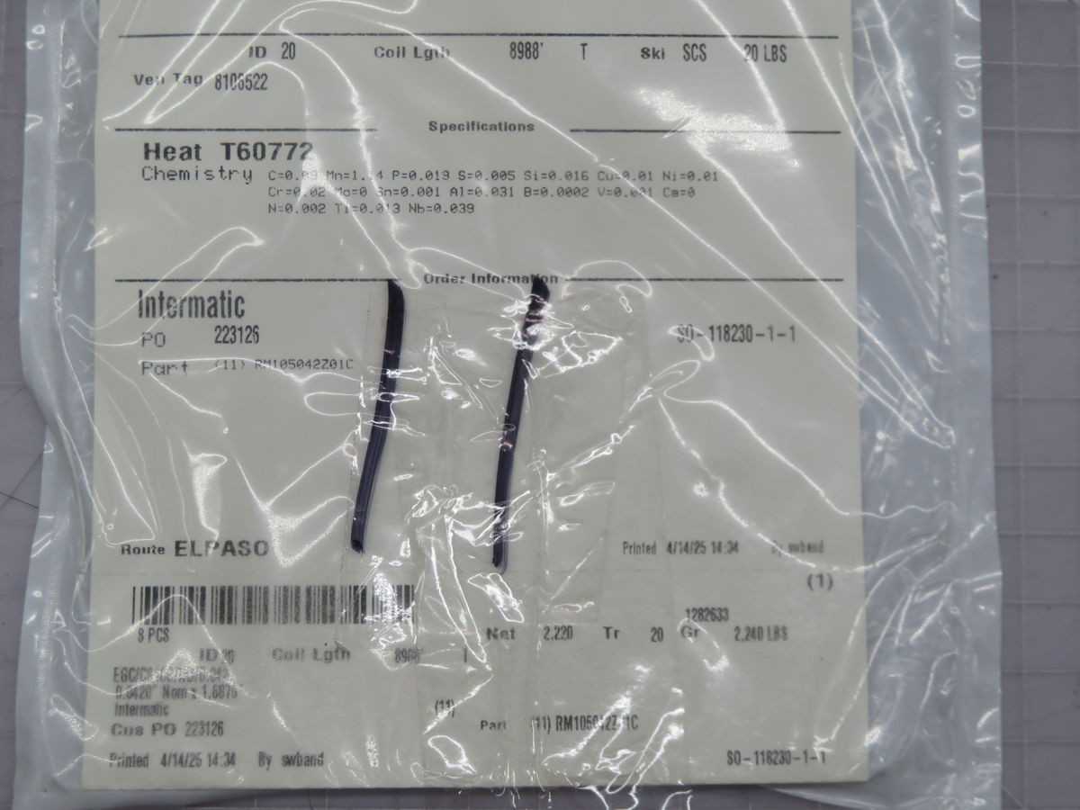 LOT OF 8 RM105042Z01C ELECTROGALVANIZED COIL - METAL FABRICATION EQUIPMENT