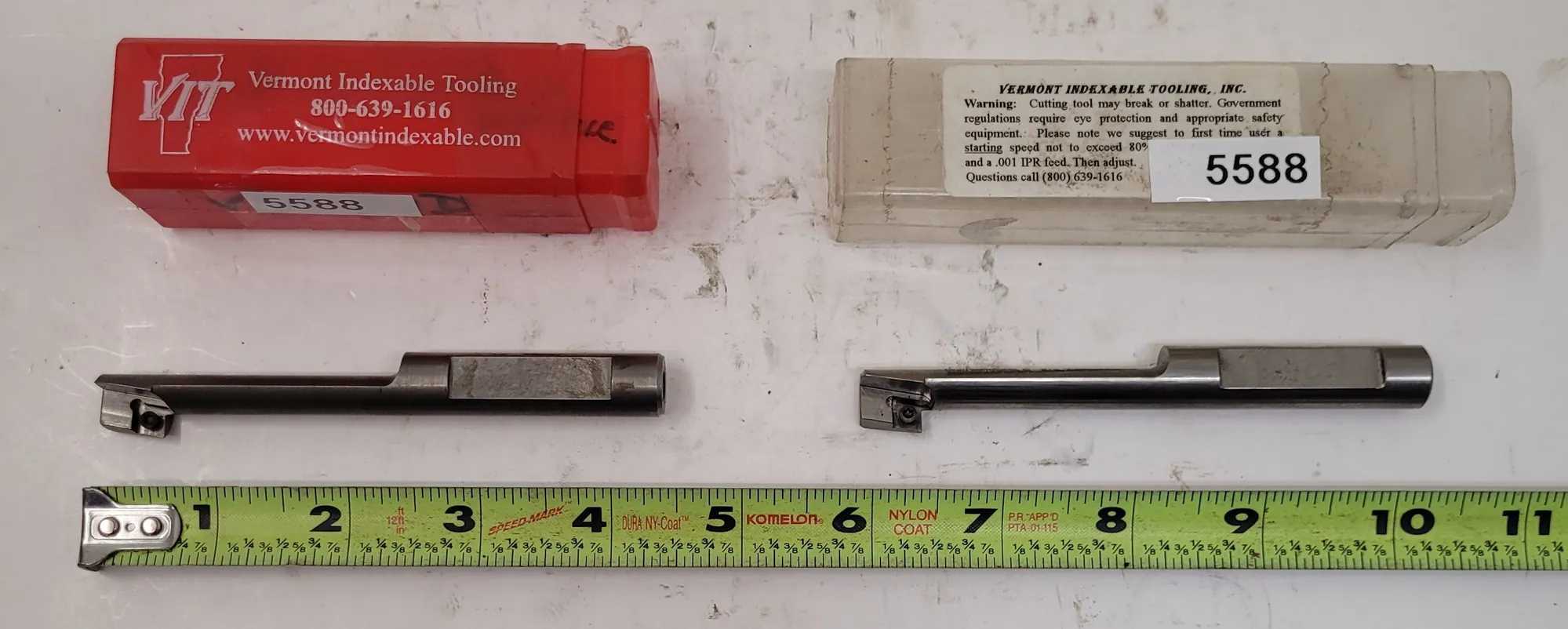 VERMONT INDEXABLE TOOLING CARBIDE INSERT TOOL V6102 (SET OF 2) 4.36" OAL, .5" SHANK DIA. - MACHINE TOOLING