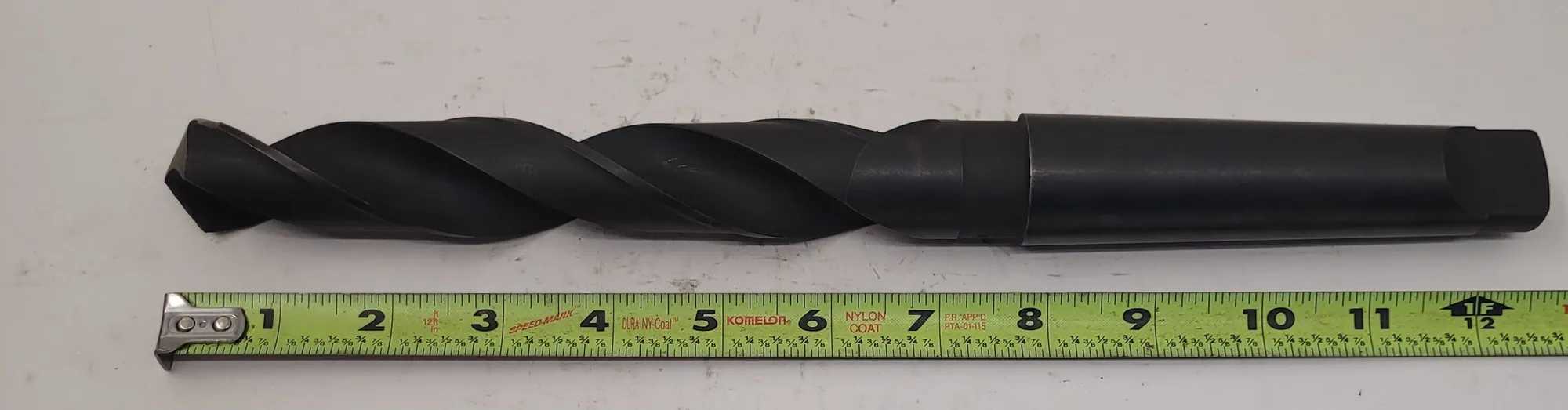 P&W QUALITY MACHINE 1-1/8" HIGH SPEED STEEL TAPER SHANK DRILL BIT, 4MT SHANK - MACHINE TOOLING