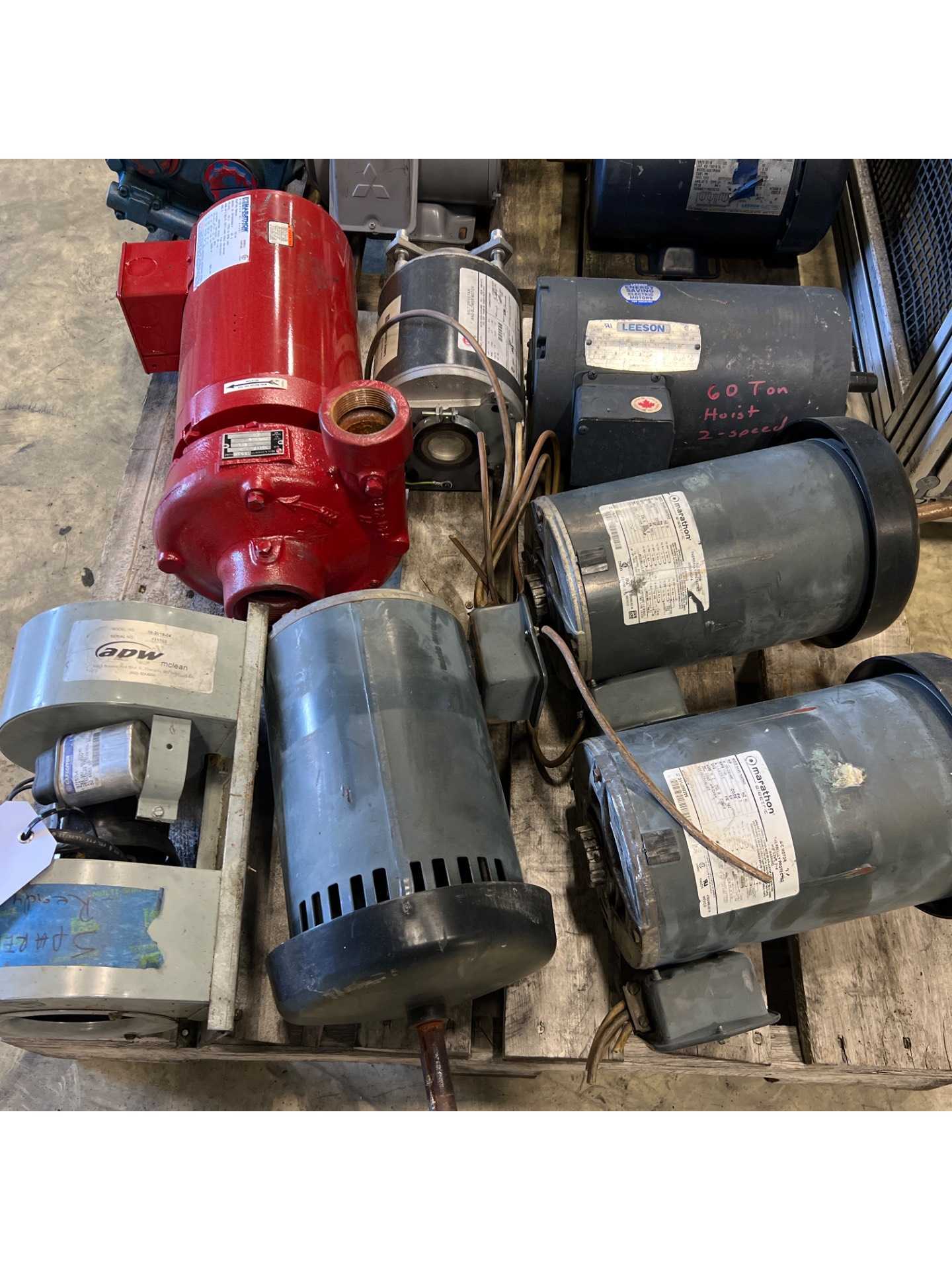 BULK QTY OF AC MOTORS & PUMP - INDUSTRIAL PARTS