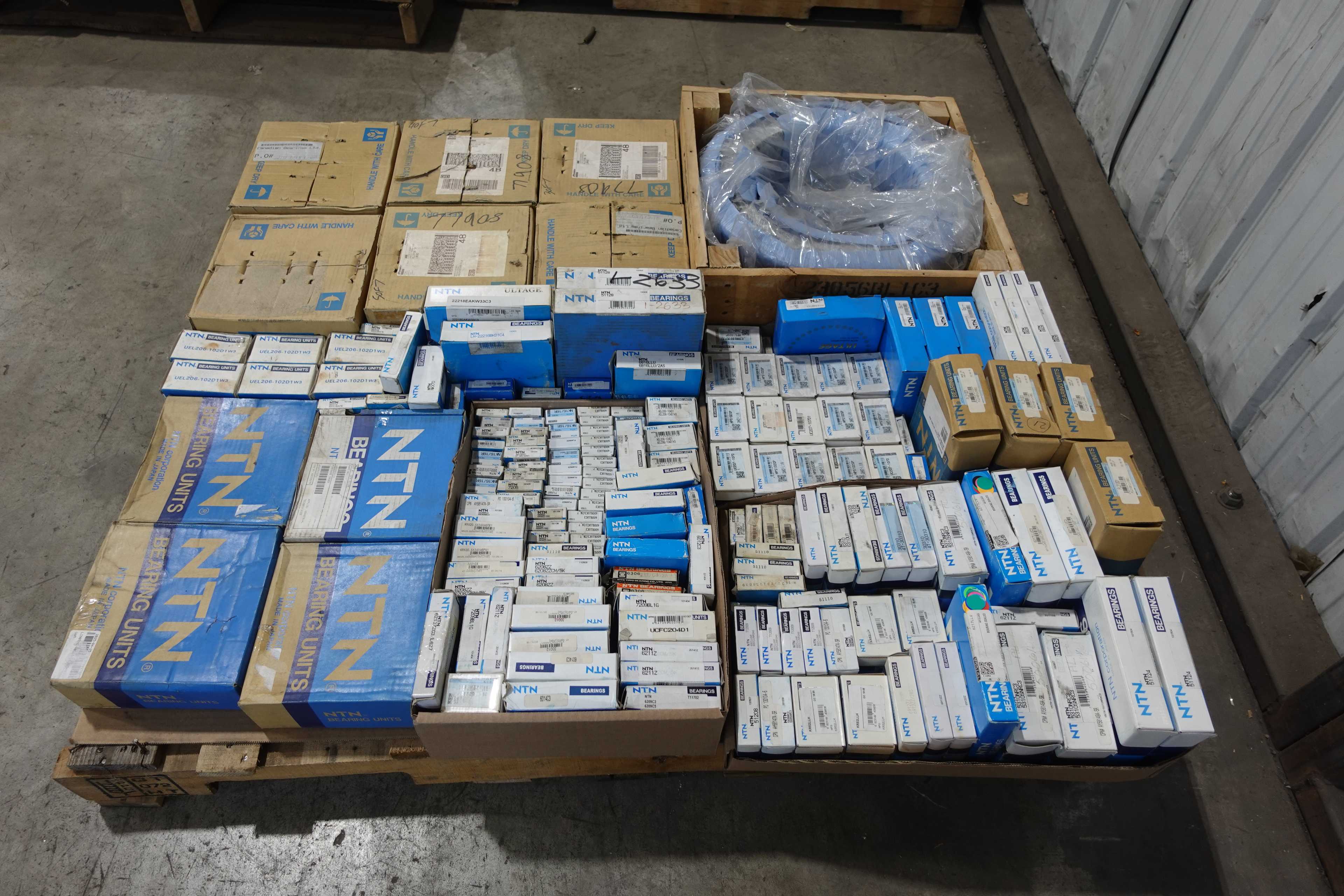 SKU 1739647 - PALLET OF ASSORTED NTN BEARINGS, NEEDLE, ROLLER, PILLOW BLOCK, INSERT - BEARINGS