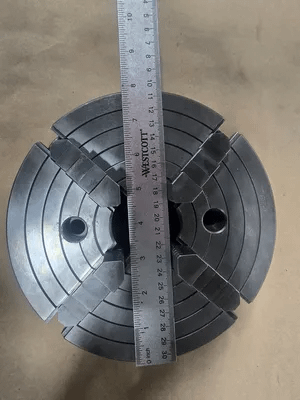 BUCK 8" 4-JAW LATHE CHUCK W/ PLAIN BACK, 3.17" SPINDLE NOSE FIT - MACHINE TOOLING