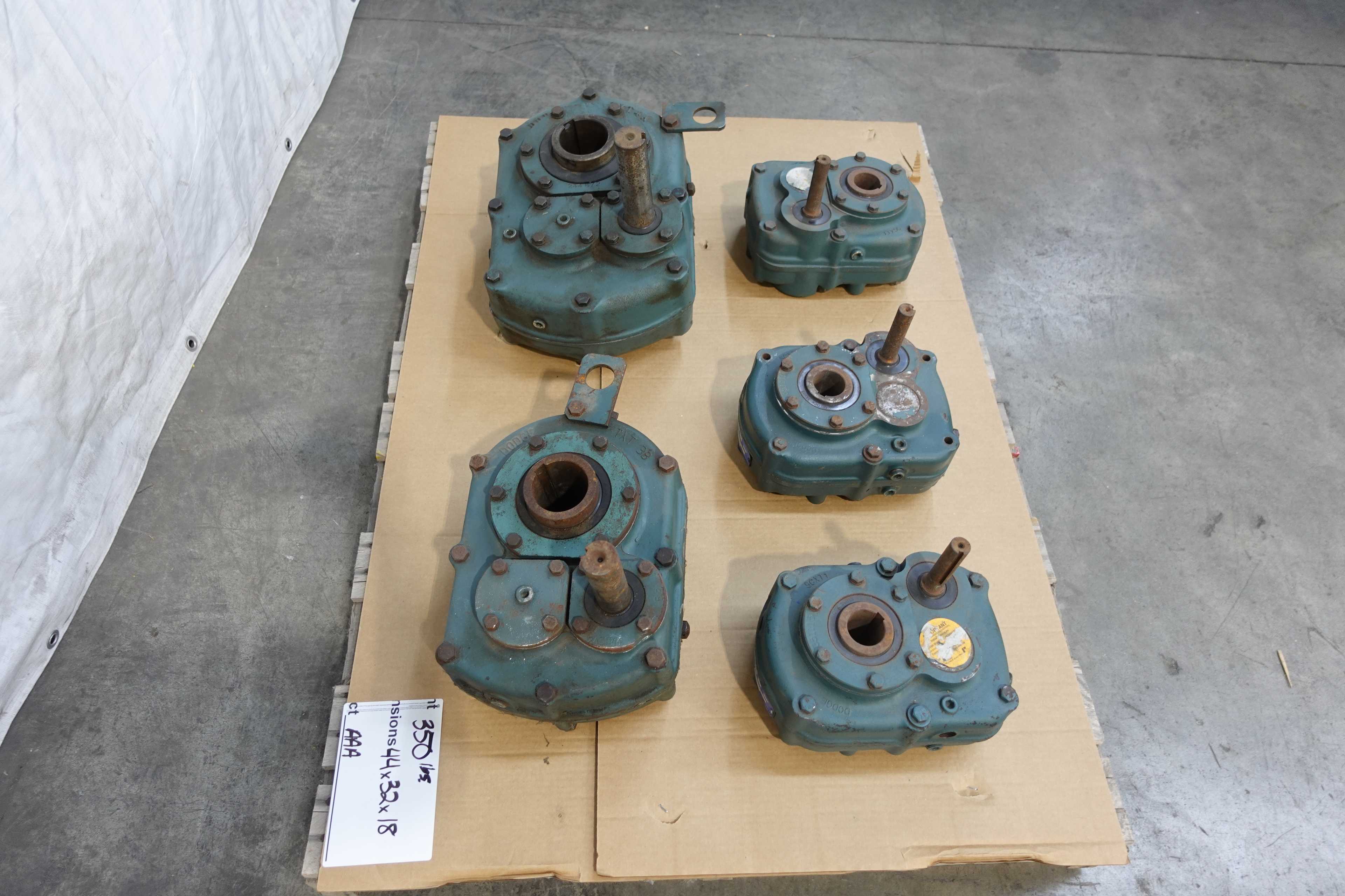 SKU 1744669 - LOT OF 5 DODGE SHAFT MOUNT GEAR REDUCERS, SCXT315B, SCXT425A, SCXT115 - GEAR REDUCERS