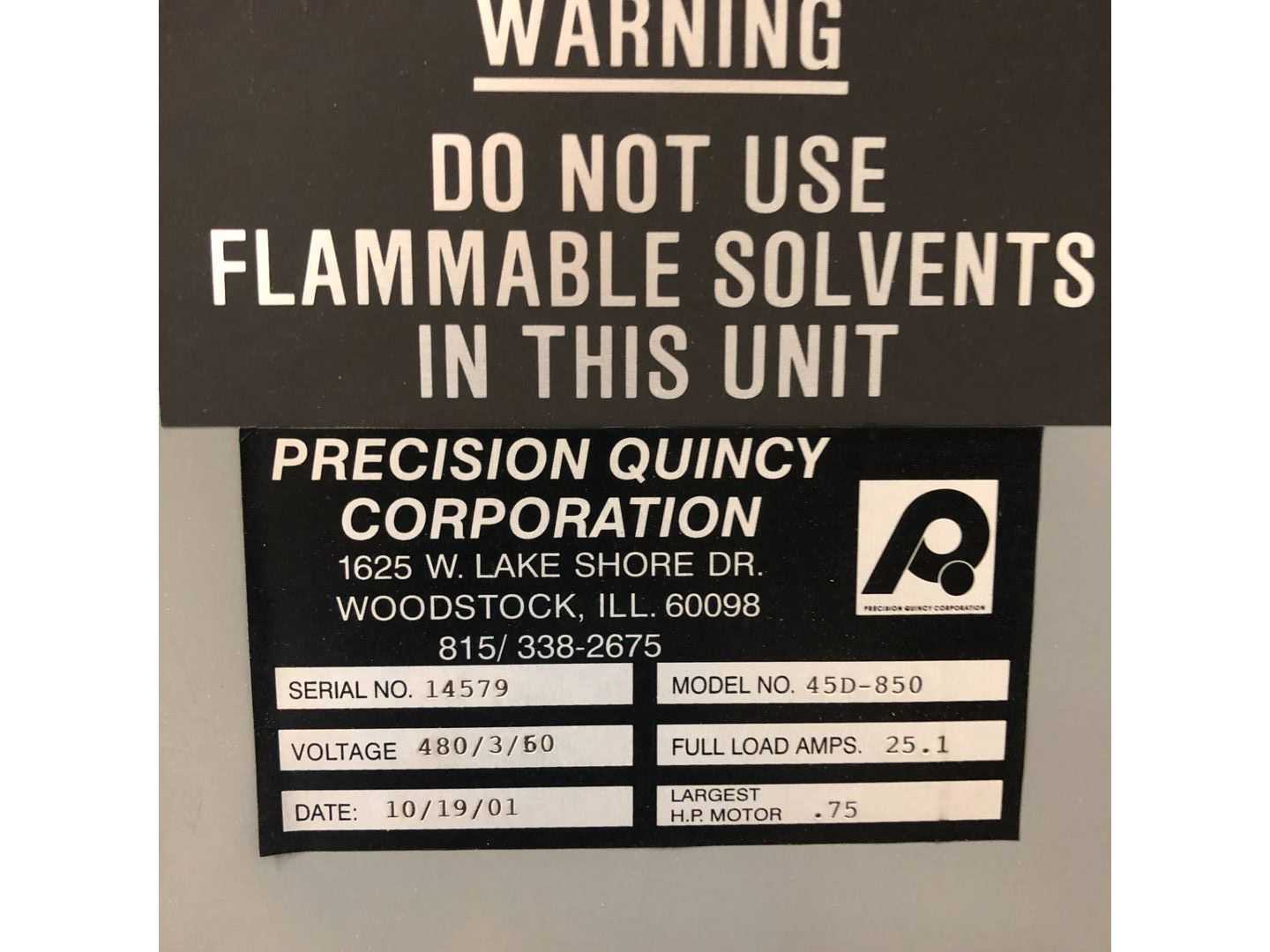 2001 QUINCY 45D-850 OVEN - PROCESS EQUIPMENT