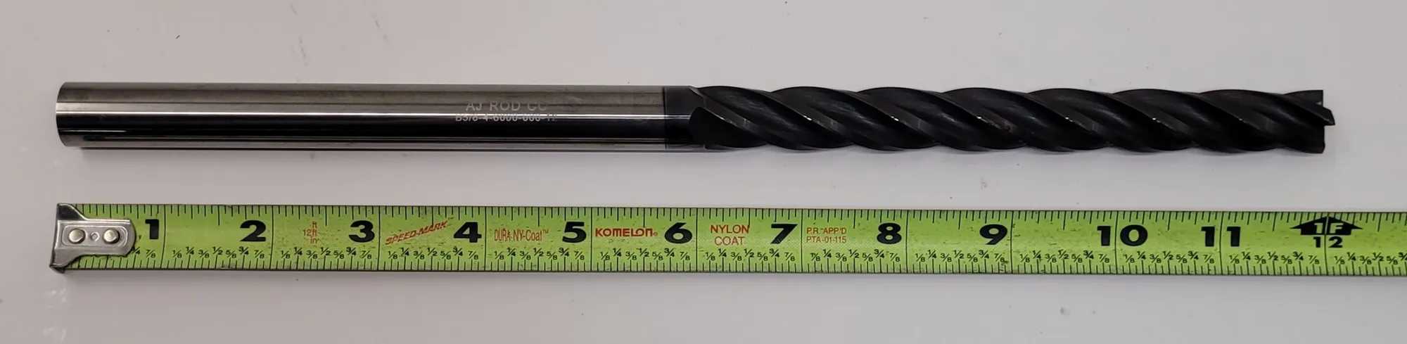 AJ ROD CO. B5/8-4-6000-000-12 INDEXABLE END MILL 5/8IN X 12IN OAL, 4 FLUTE, SPIRAL SHANK - MACHINE TOOLING