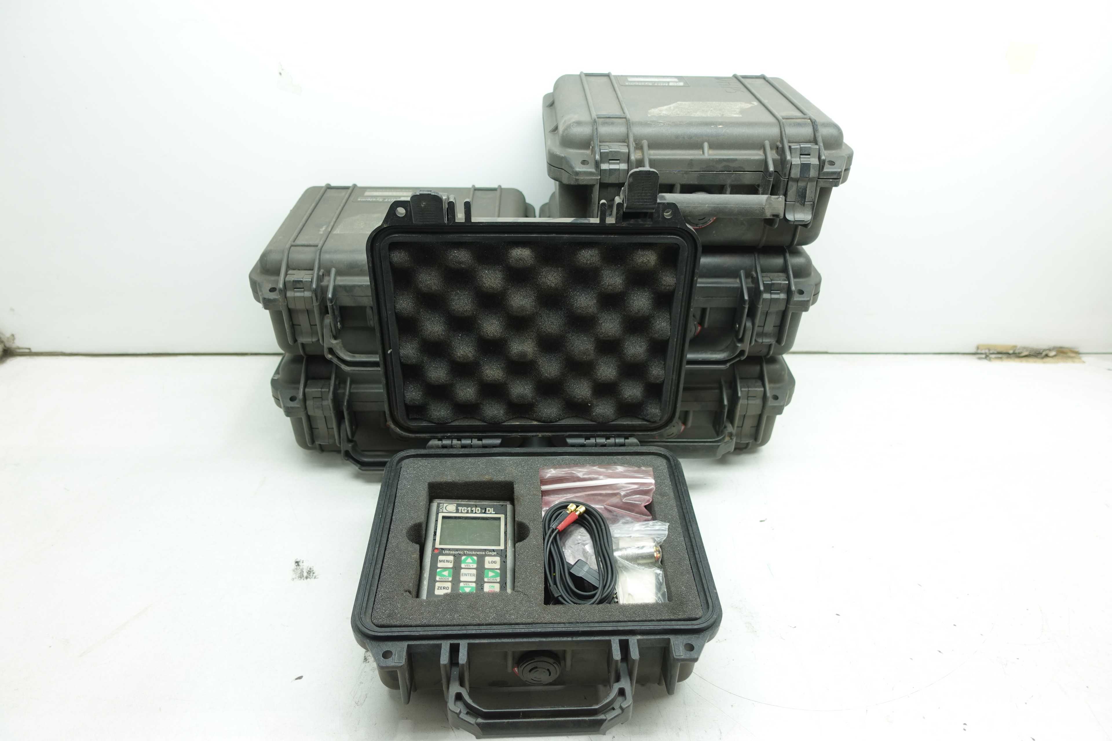 SKU 1761753 - LOT OF 6 NDT SYSTEMS TG110-DL ULTRASONIC THICKNESS GAUGES - ULTRASONIC THICKNESS GAUGES