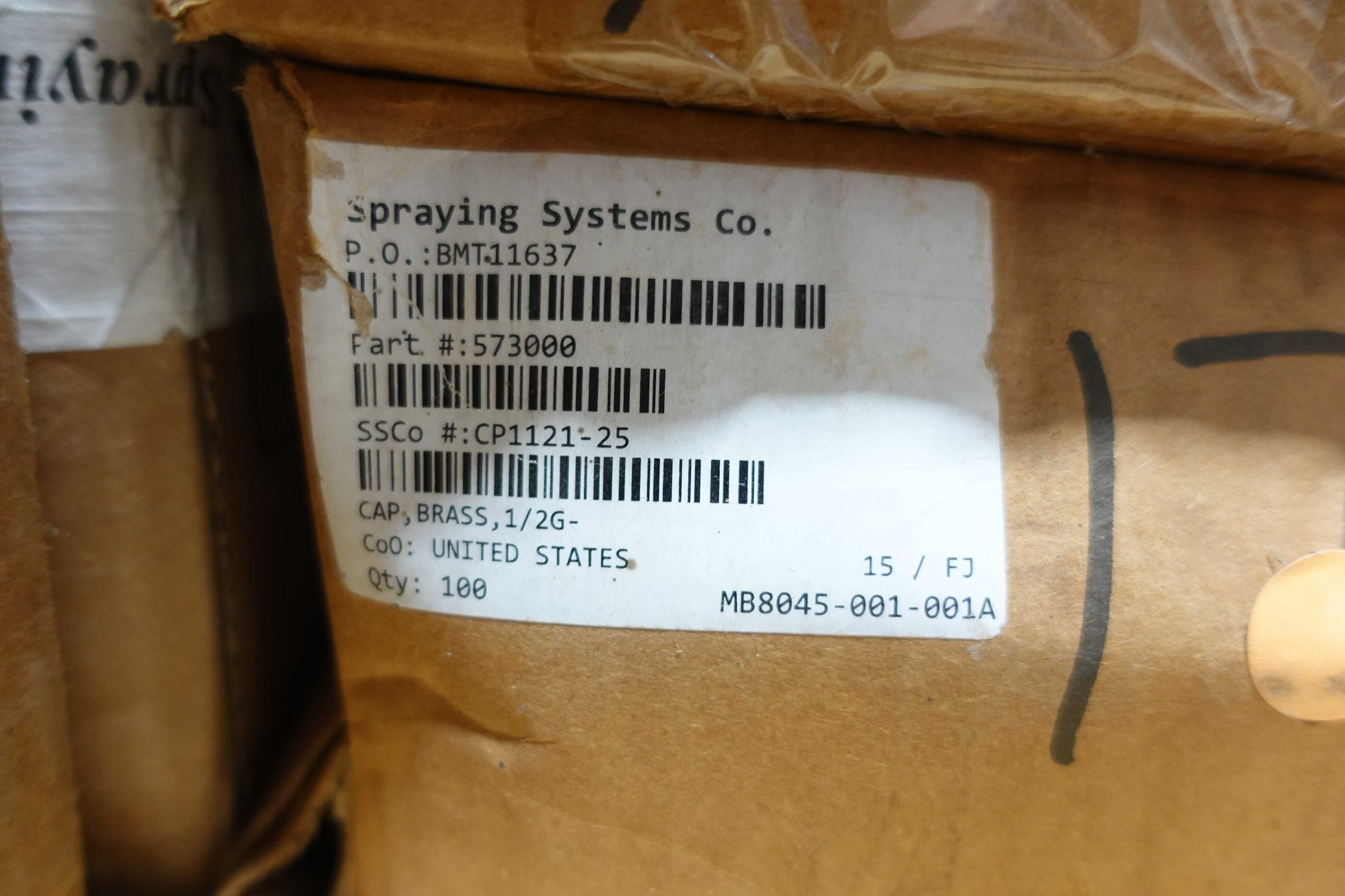 PALLET OF SPRAYING SYSTEM CO. SPRAY NOZZLE TIPS - NOZZLE