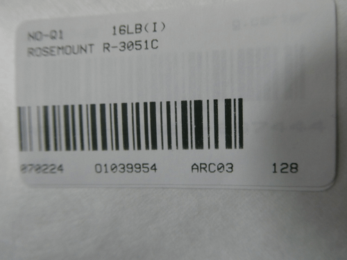 SKU 1039954 - ROSEMOUNT 3051CD0A02A1AH2E5M5L4 PRESSURE TRANSMITTER 0-3IN-H2O 10.5-42.4V-DC - PRESSURE TRANSMITTER