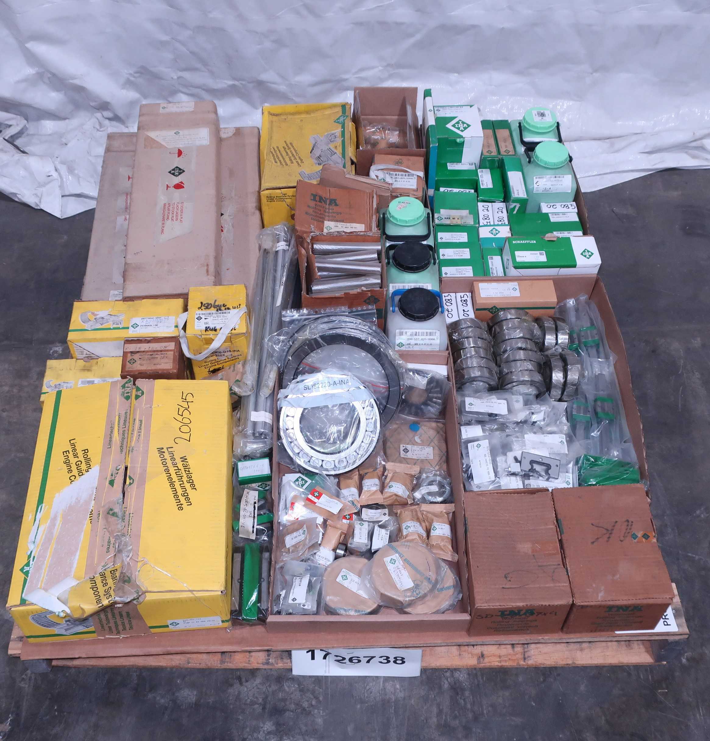 SKU 1726738 - PALLET OF ASSORTED INA BEARINGS AND PARTS, LINEAR BEARINGS - BEARINGS