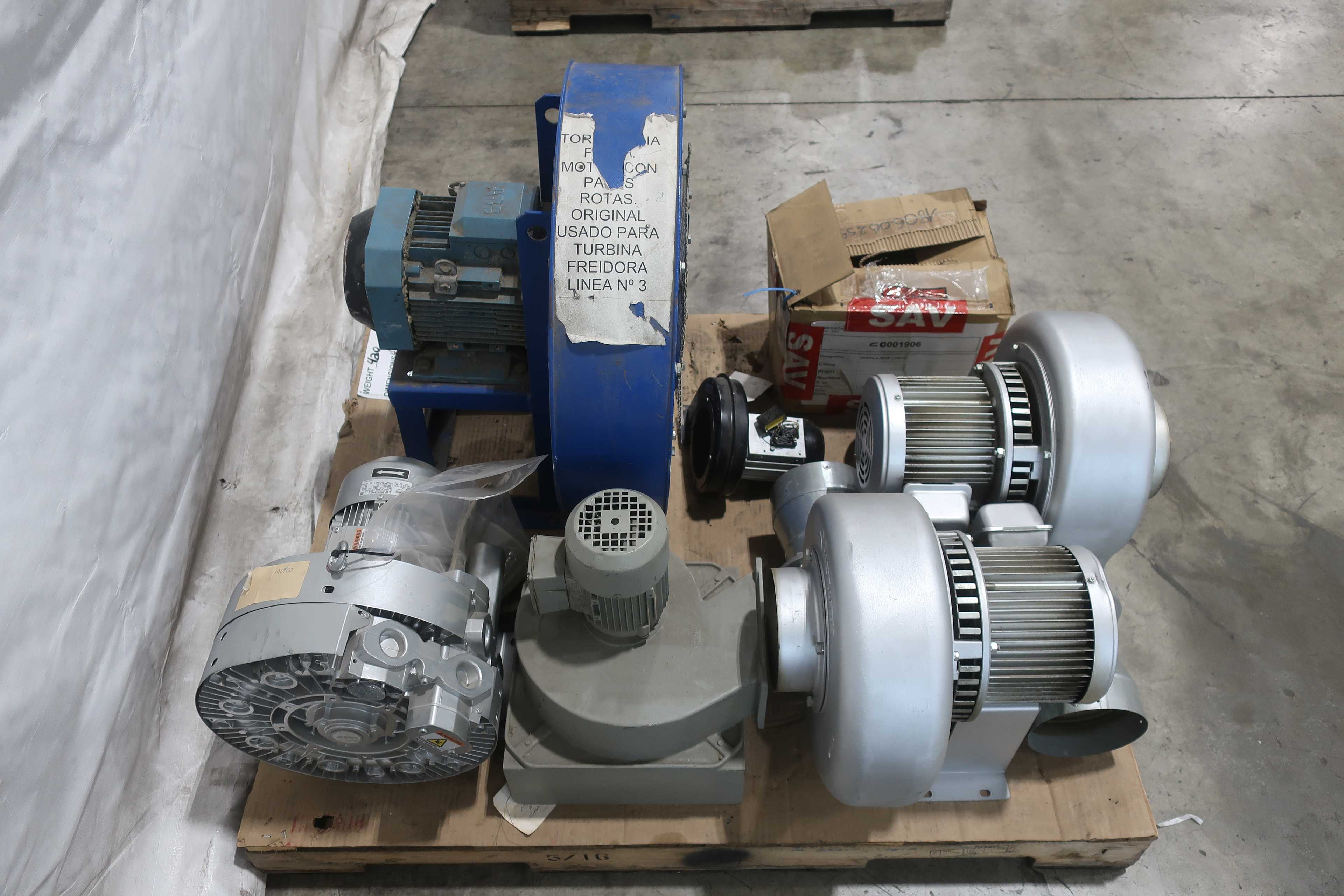 PALLET OF ASSORTED BLOWERS - REGENERATIVE BLOWER