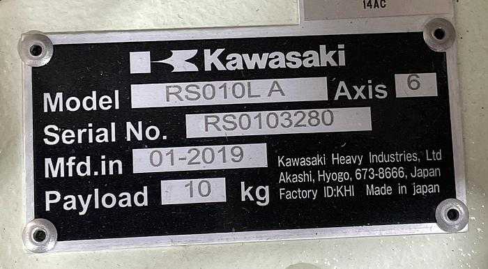 2019 KAWASAKI RS010L ARTICULATED ROBOT, 10KG PAYLOAD, 1925MM REACH, EO1 CONTROLLER - ARTICULATED ROBOTS