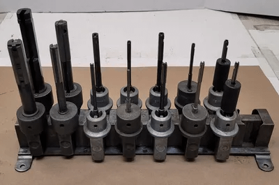 SUNNEN HONING MANDREL SET (SET OF 14) W/ RACK AND VARIOUS MANDREL SIZES - MACHINE TOOLING