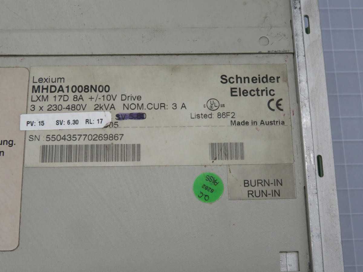 Schneider Electric MHDA1008N00 Servo Drive, 230-480V AC, 8A Out, 2kVA Power, +/-10V Analog - AC VFD DRIVES
