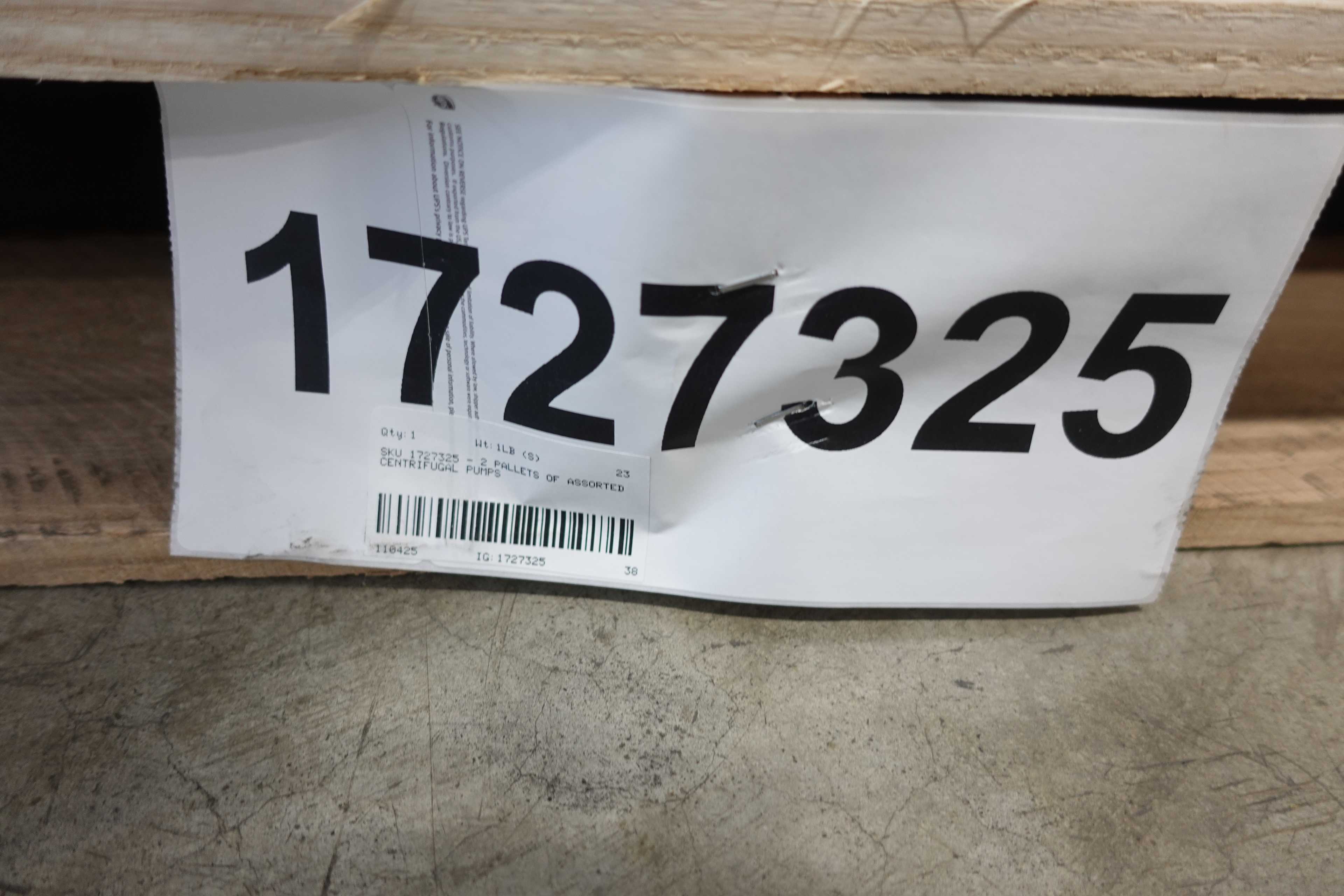 SKU 1727325 - 2 PALLETS OF ASSORTED CENTRIFUGAL PUMPS - CENTRIFUGAL PUMP