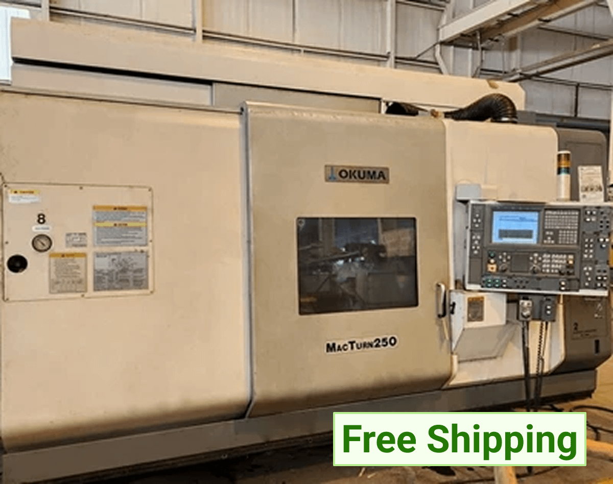 OKUMA MACTURN 250-2S/1000 5-AXIS CNC TURNING CENTER W/LIVE MILLING (3.15" BORE) - CNC LATHES