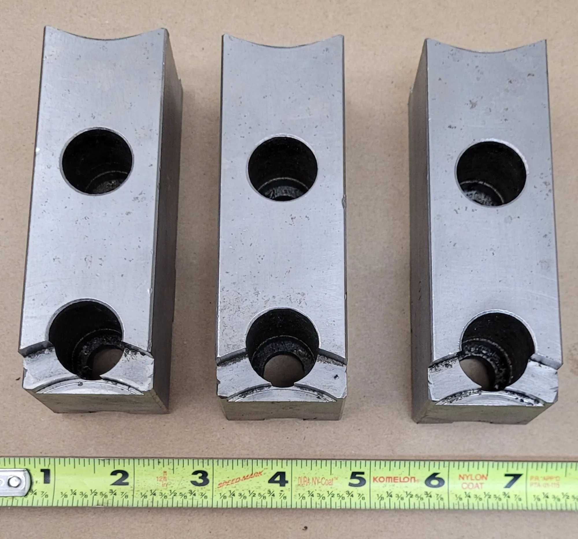 AJAX ASM10 10" LATHE CHUCK JAWS, TONGUE & GROOVE (SET OF 3) - MACHINE TOOLING