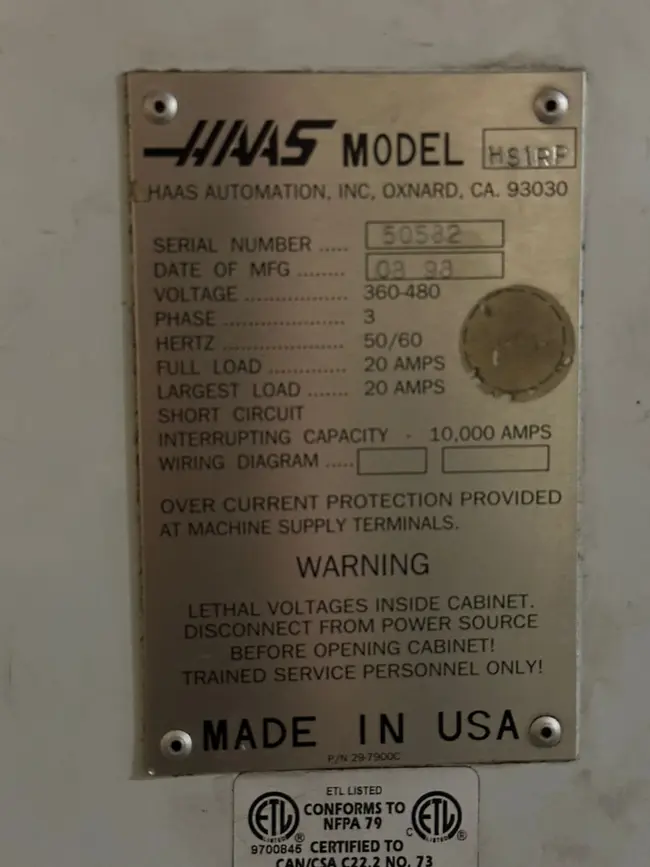 1998 HAAS HS1RP HORIZONTAL MACHINING CENTER - undefined