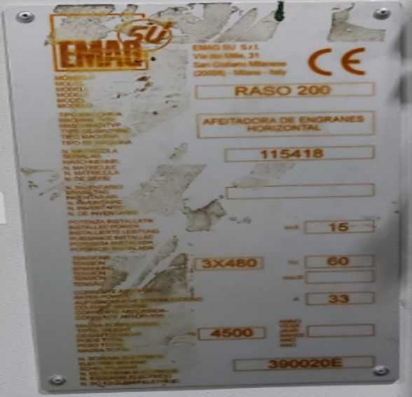 2021 EMAG SU RASO 200 SHAVING MACHINE
 - GEAR SHAVING MACHINE