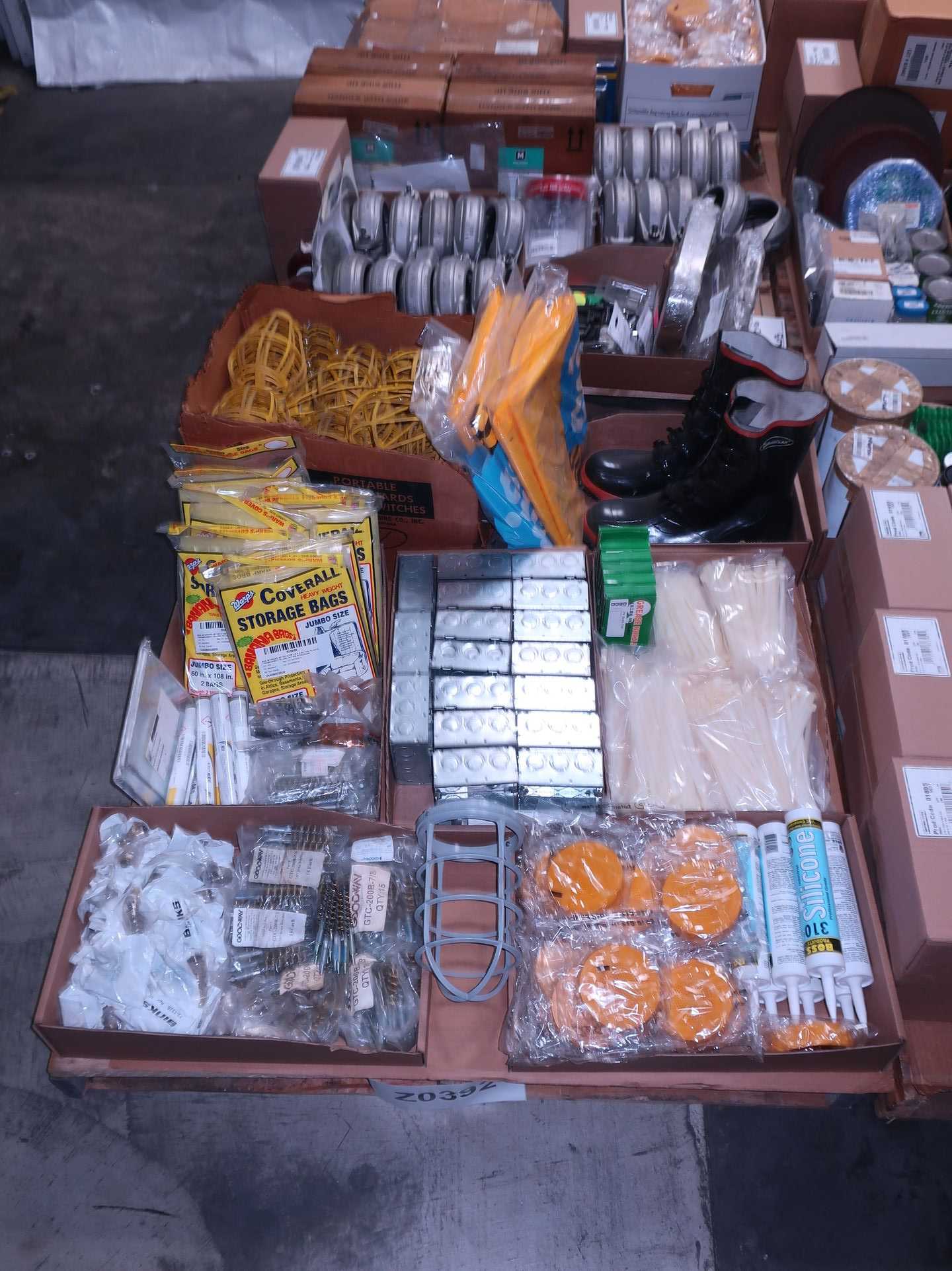 4 PALLETS OF ASSORTED SHOP SUPPLIES - TOOLS