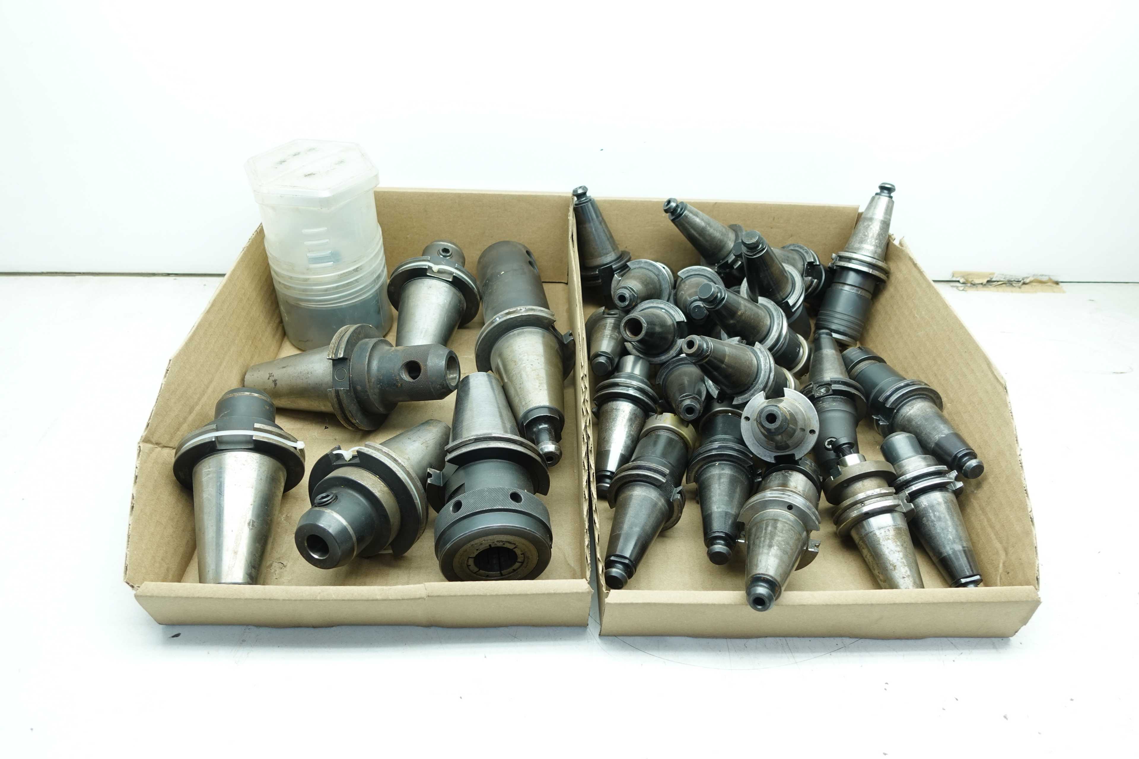 2 TOTES OF ASSORTED TOOL HOLDERS - METALWORKING