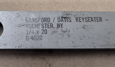 HANSFORD DAVIS D-4020 KEYSEATER – 3/4IN X 20 - MACHINE TOOLING