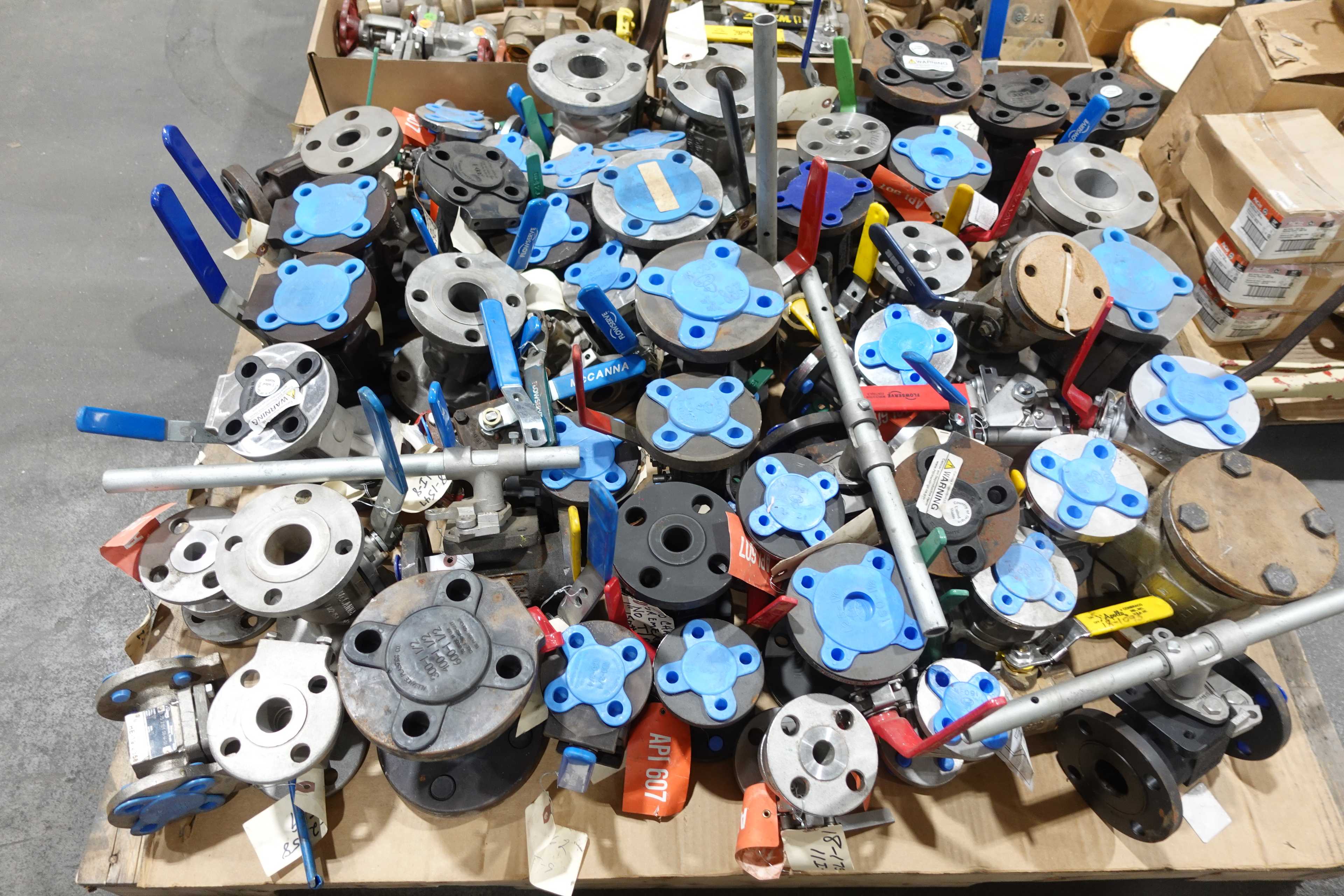 3 PALLETS OF ASSORTED MANUAL VALVES - VALVES