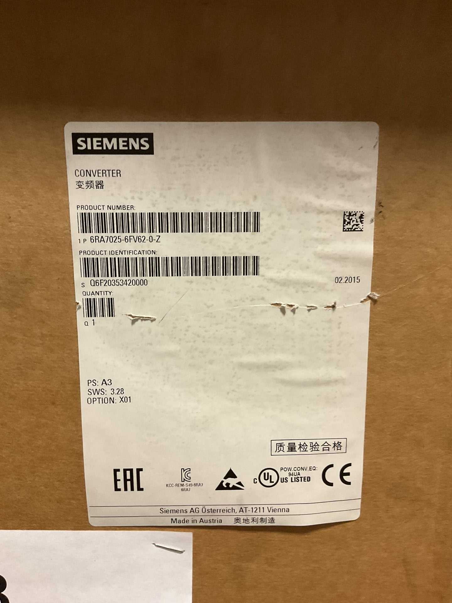 SIEMENS CORP 6RA7025 DC DRIVE - DC DRIVES