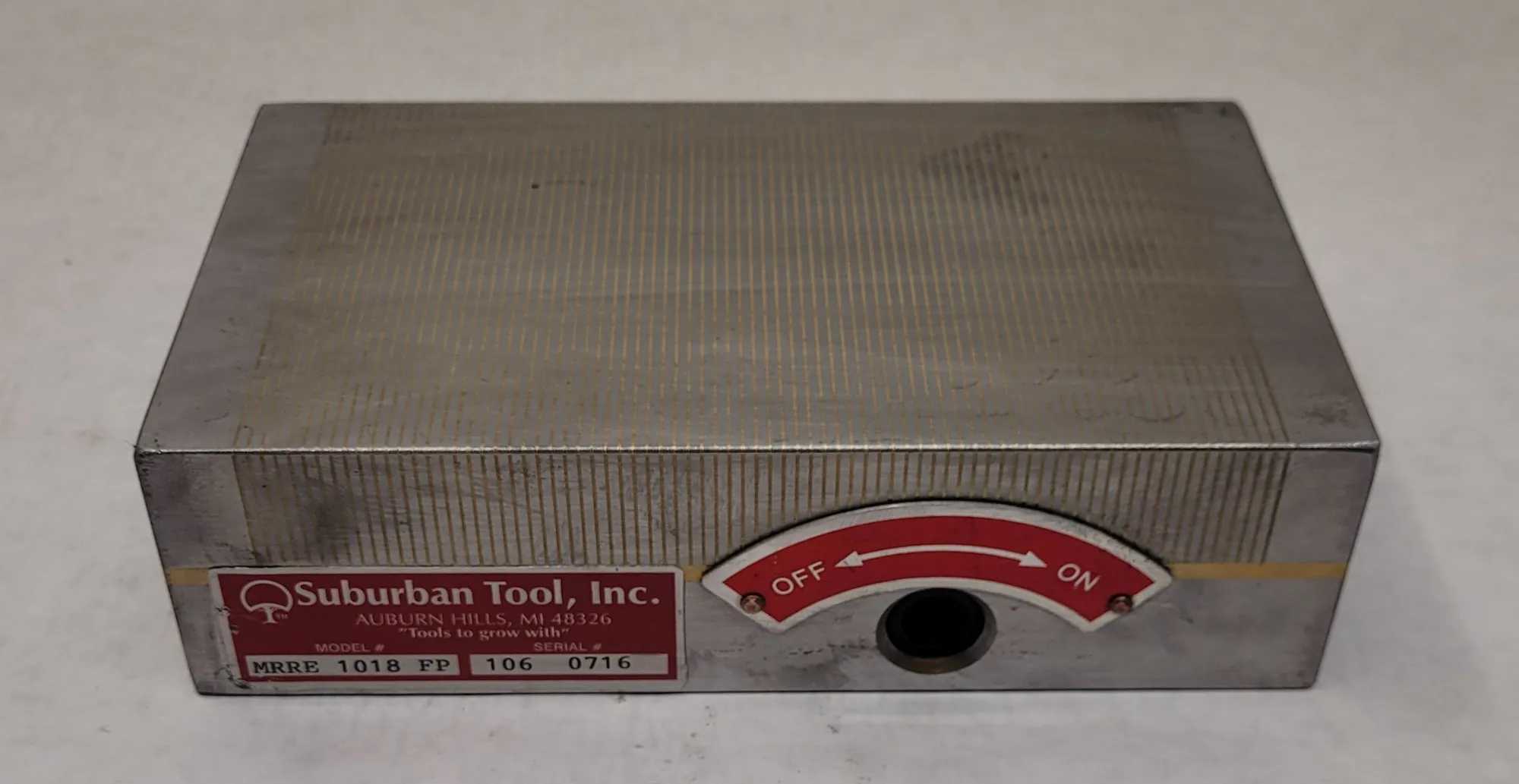SUBURBAN TOOL RECTANGULAR RARE EARTH MAGNETIC CHUCK FINE POLE MRRE 1018 FP - MACHINE TOOLING