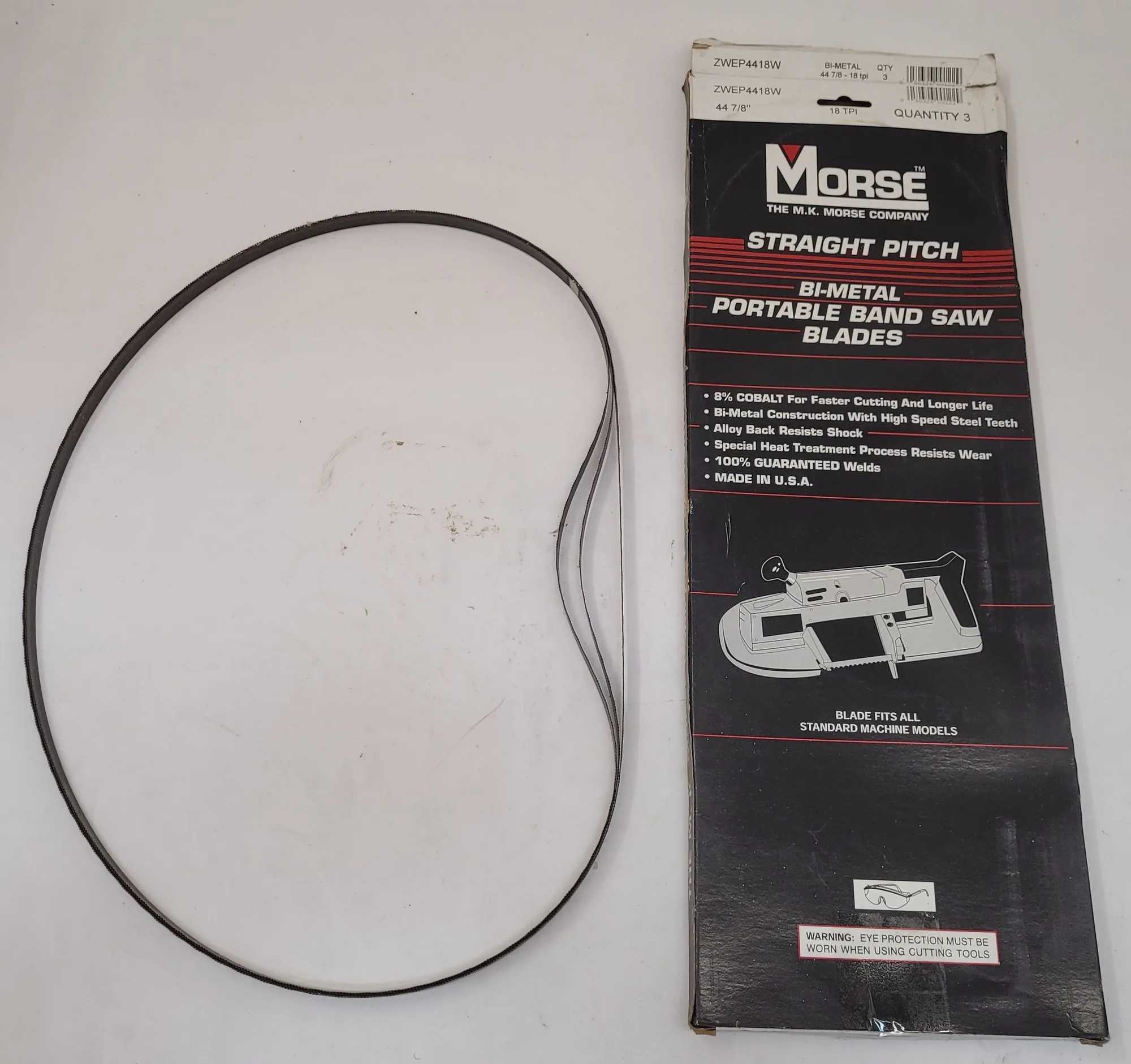 MORSE ZWEP4418W PORTABLE BANDSAW BLADE, 44-7/8" X 1/2" X .020", 18 TPI, 3-PACK - METAL SAW PARTS