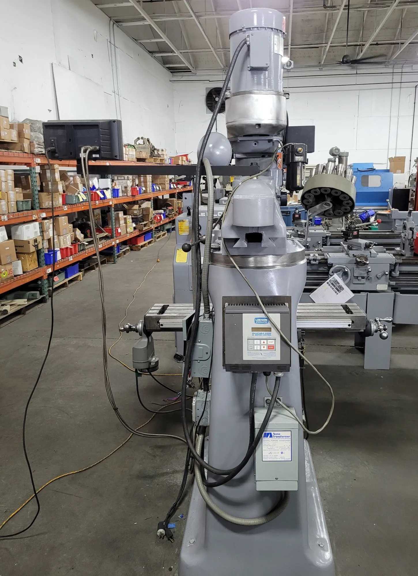 BRIDGEPORT SERIES 1 VERTICAL MILL, 9X42 TABLE, 3HP, VFD, R8, 5000 RPM, DRO, POWER FEED, VISE
