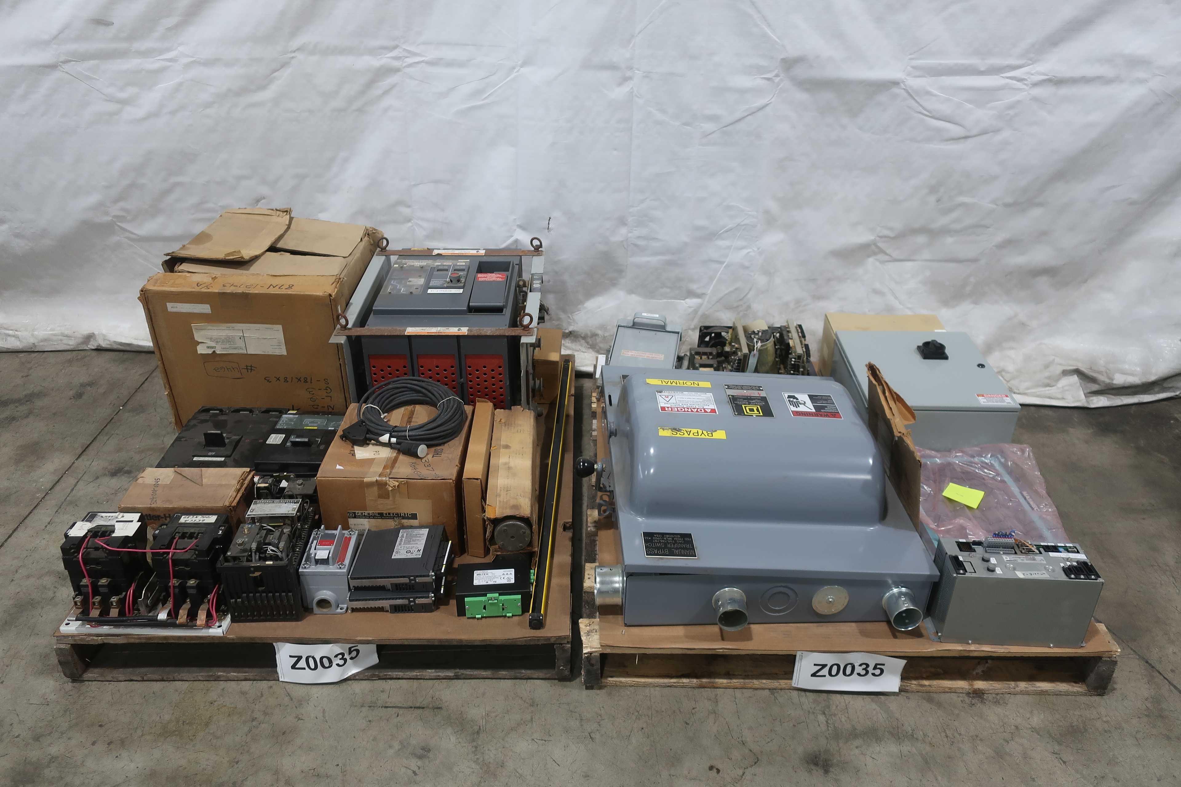 2 PALLETS OF ASSORTED ELECTRICAL CONTROLS - ELECTRICAL PARTS