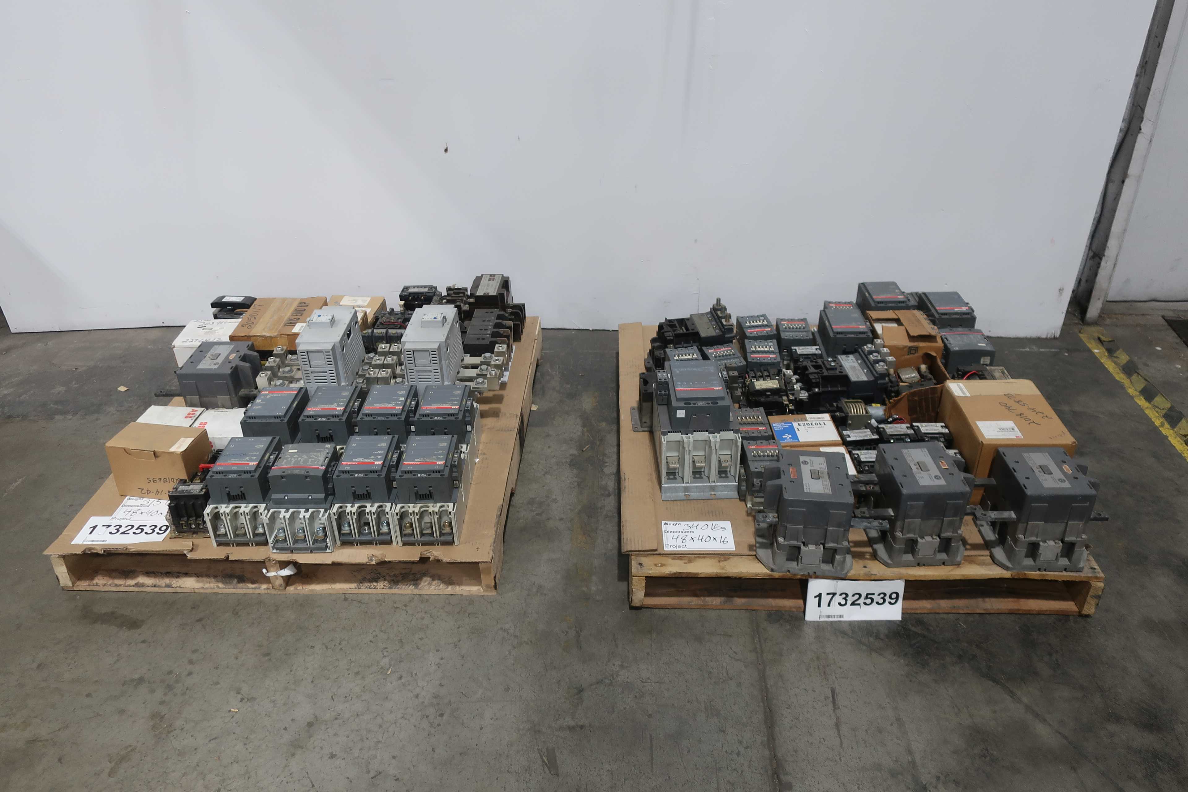 SKU 1732539 - 2 PALLETS OF ASSORTED STARTERS, OVERLOAD RELAYS, AND CONTACTORS