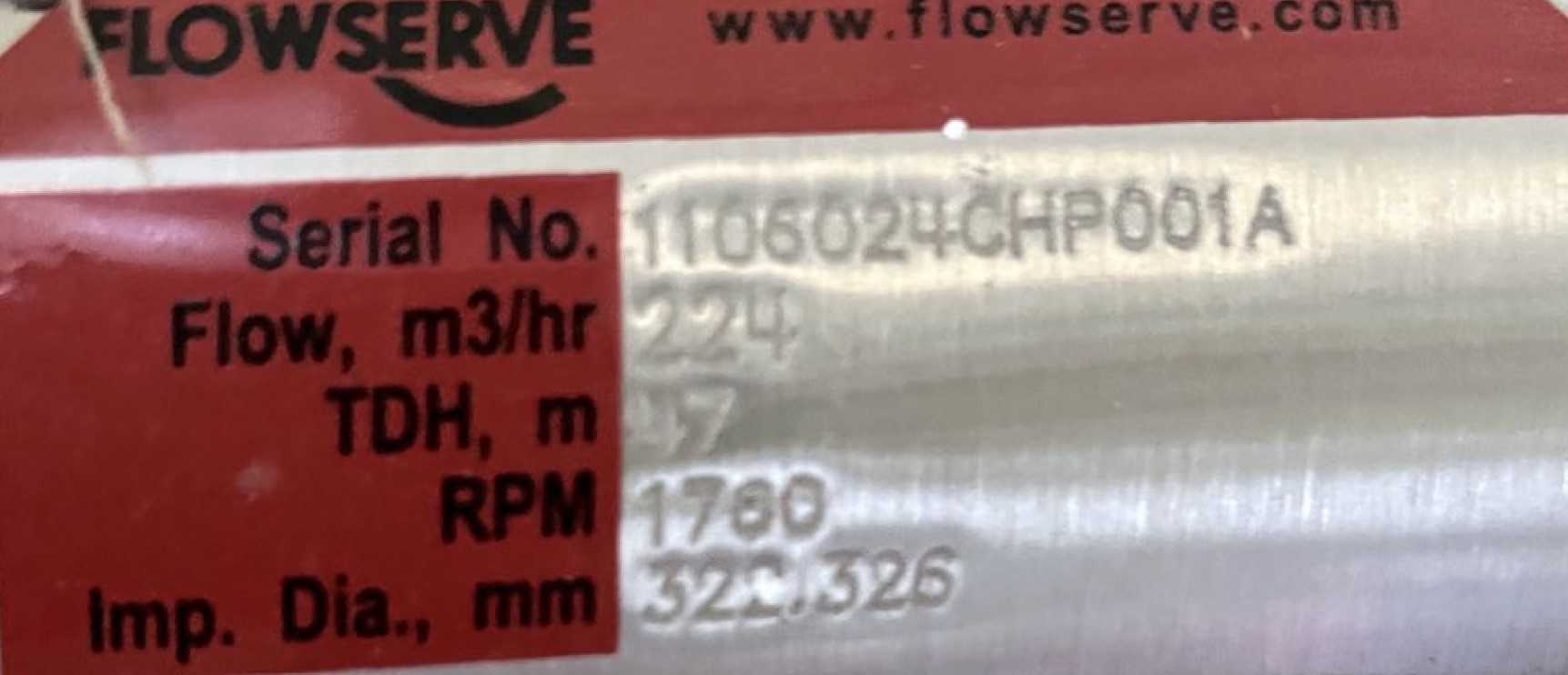 2013 FLOWSERVE DURCO MARK 3 CENTRIFUGAL PUMP - CENTRIFUGAL PUMP