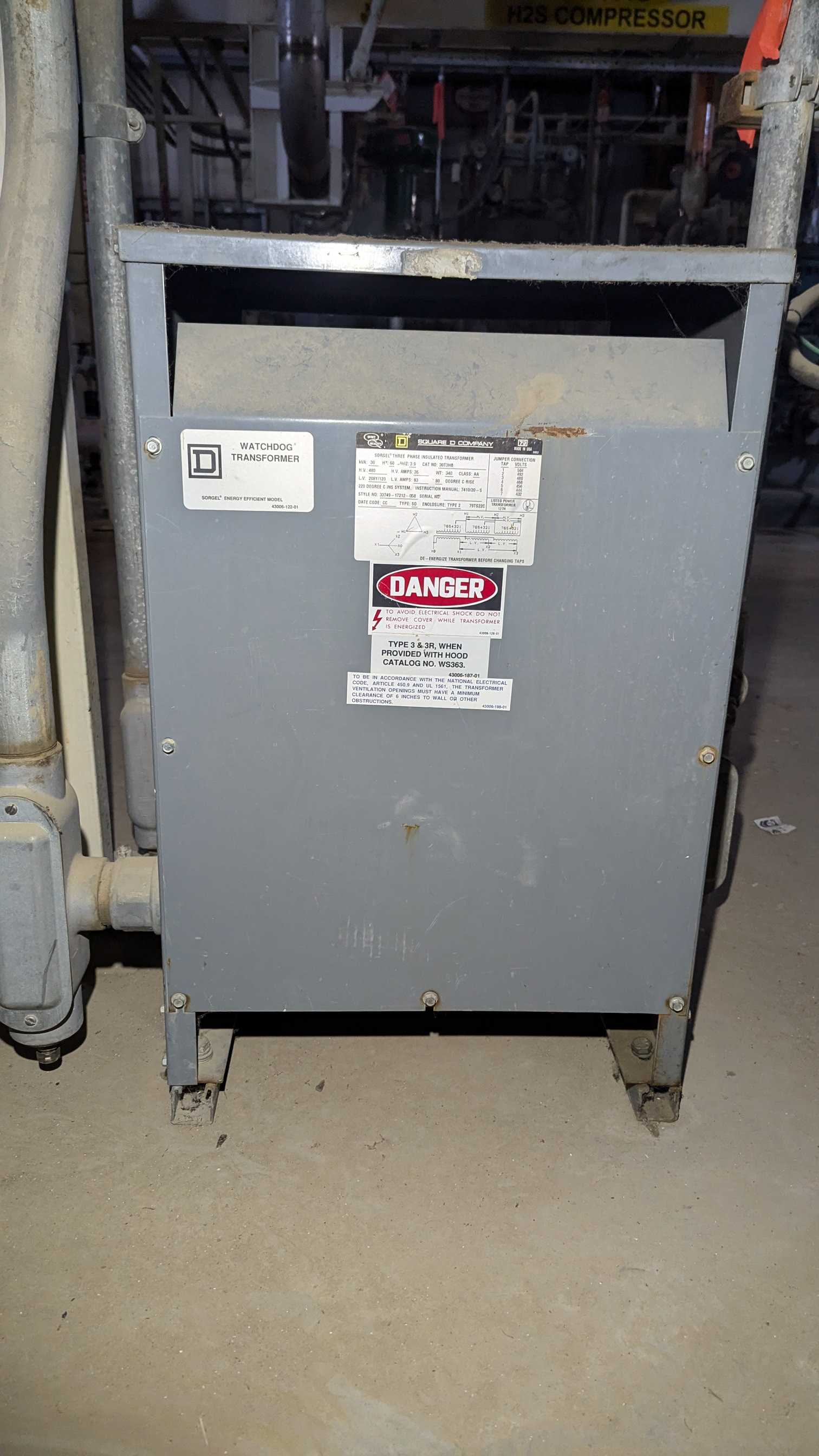 SQUARE D 30T3HB 30 KVA POWER TRANSFORMER - POWER TRANSFORMERS