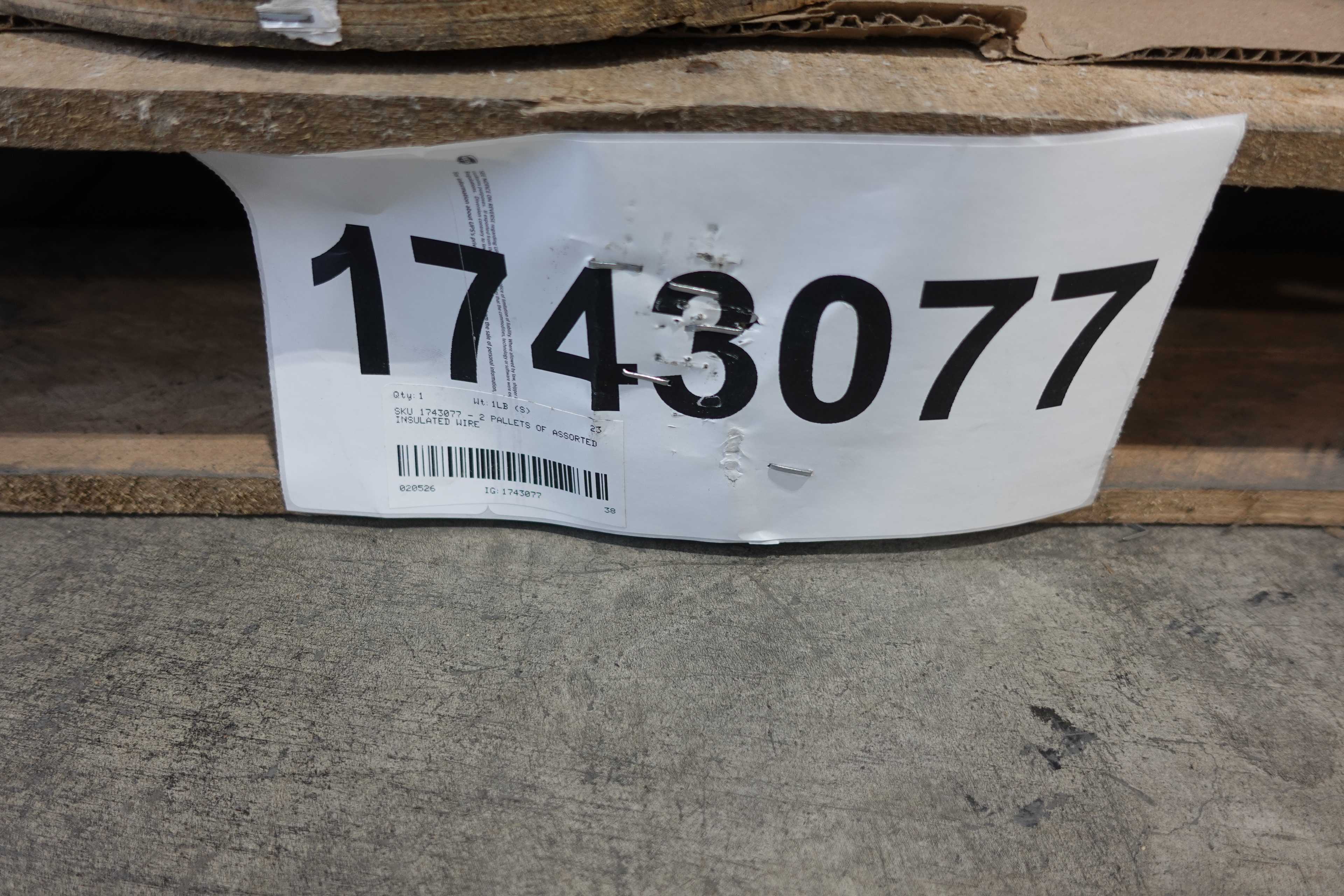 SKU 1743077 - 2 PALLETS OF ASSORTED INSULATED WIRE - ELECTRICAL WIRE
