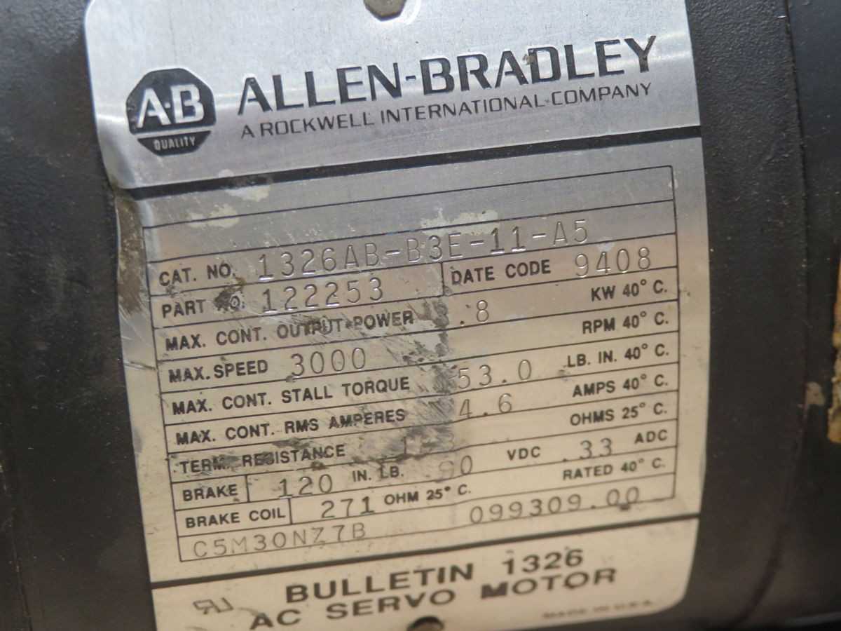 ALLEN BRADLEY 1326AB-B3E-11-A5 AC SERVO MOTOR - SERVO MOTORS