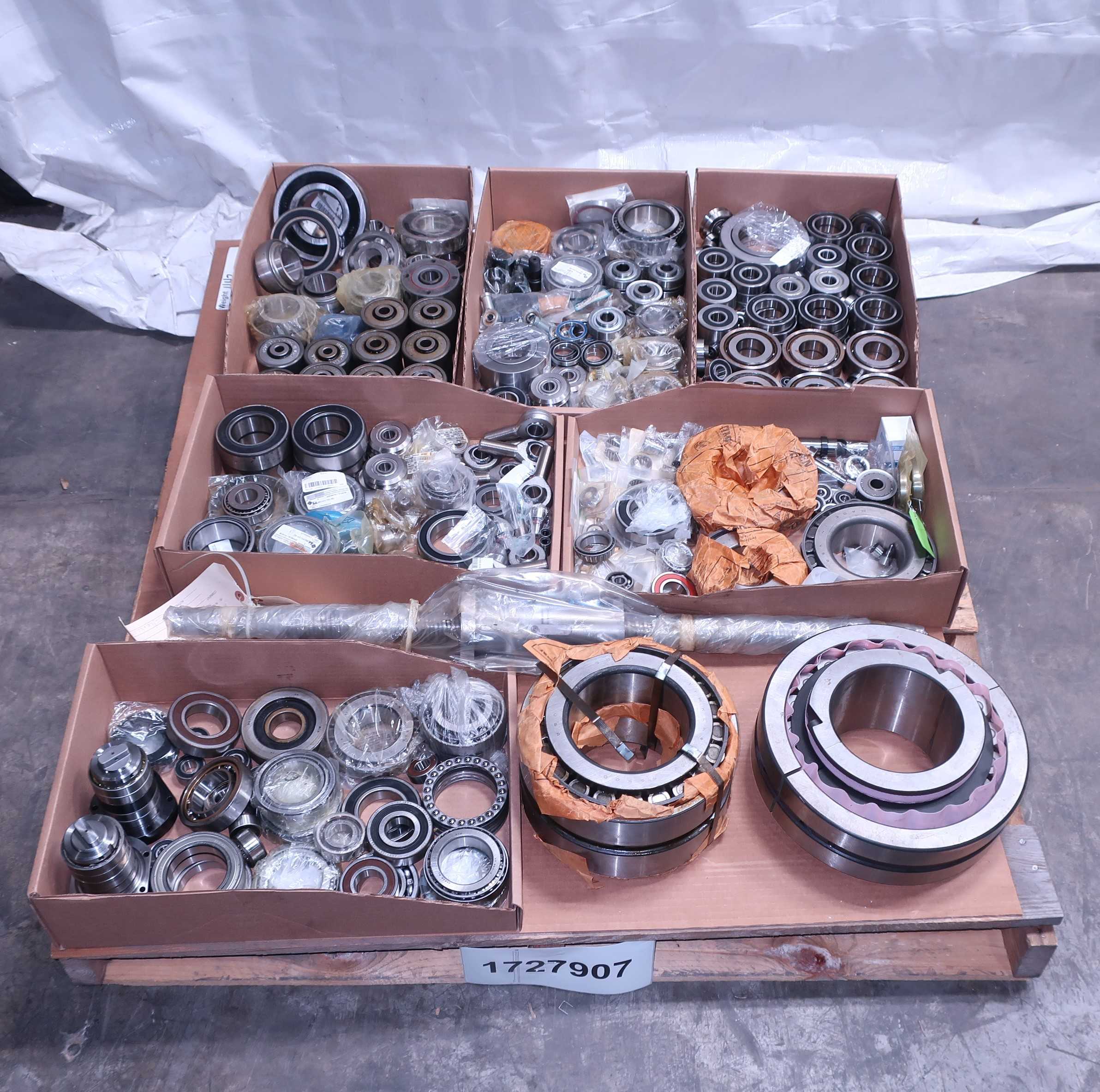 SKU 1727907 - PALLET OF ASSORTED BEARINGS, TIMKEN, INA, FAFNIR, SKF, NSK, ORS, FAG, NTN, KOYO, NKE - BEARINGS