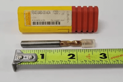 SANDVIK COROMANT R840-0480-30-A0A DRILL, DC=4.80MM, 0.189IN CUTTING DIAMETER - MACHINE TOOLING
