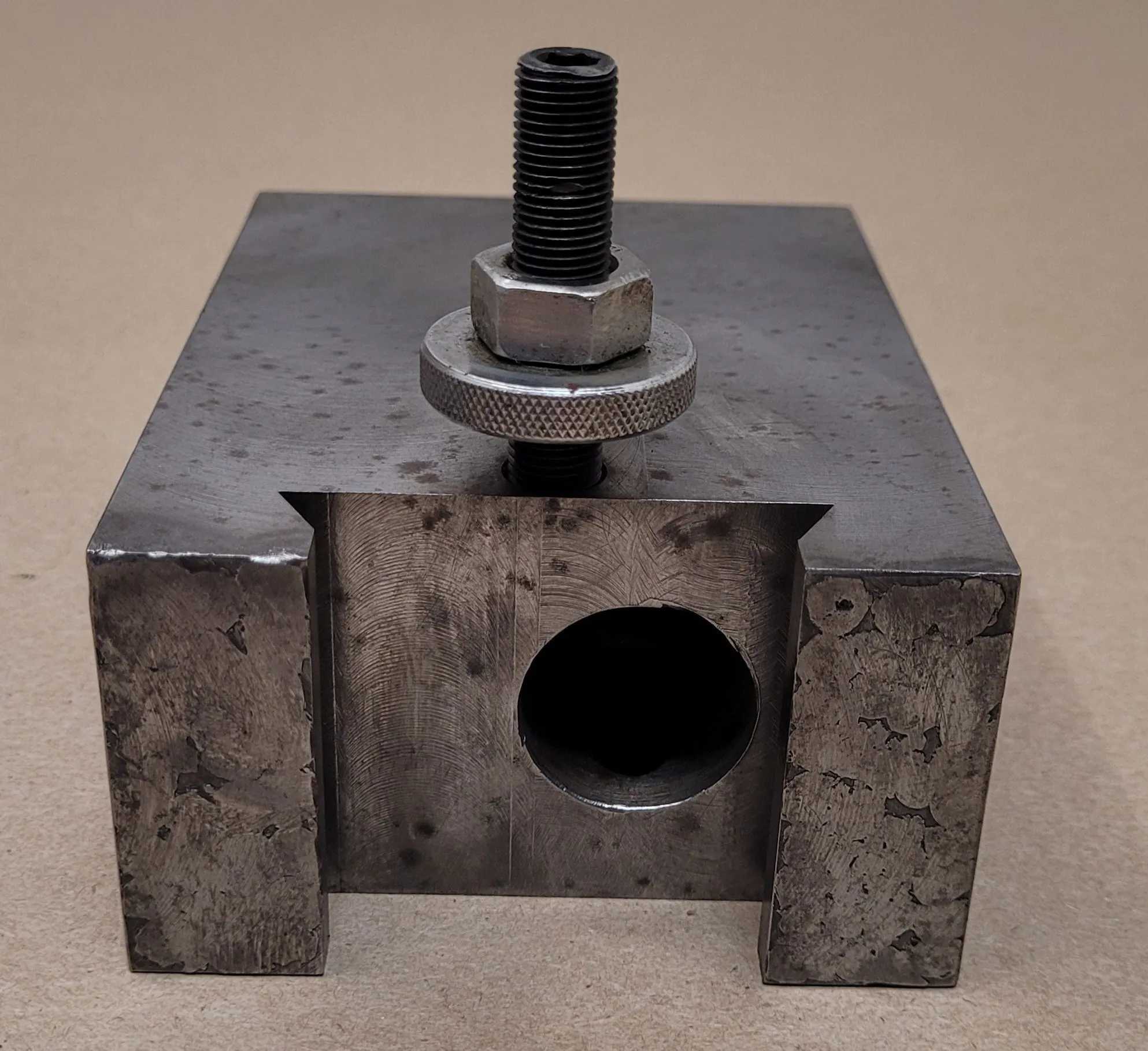 LATHE TOOLING QUICK CHANGE TOOL POST HOLDER 1" BORE, 2.25" WEDGE, 4.5"L X 3.5"W X 2"H. - MACHINE TOOLING